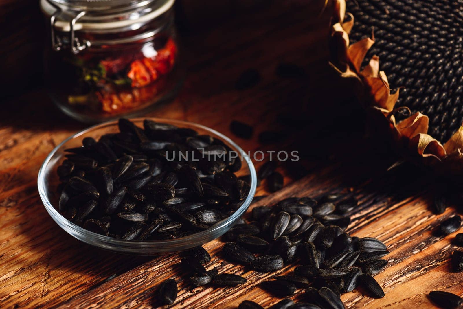 Roasted seeds and dried sunflower by Seva_blsv