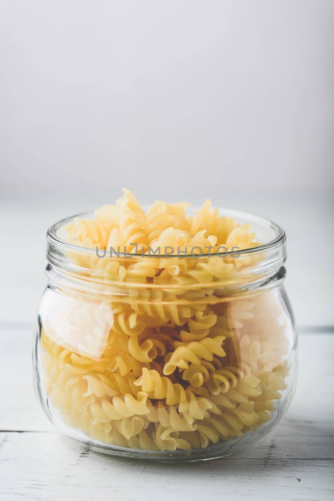 Jar of Italian whole wheat fusilli pasta