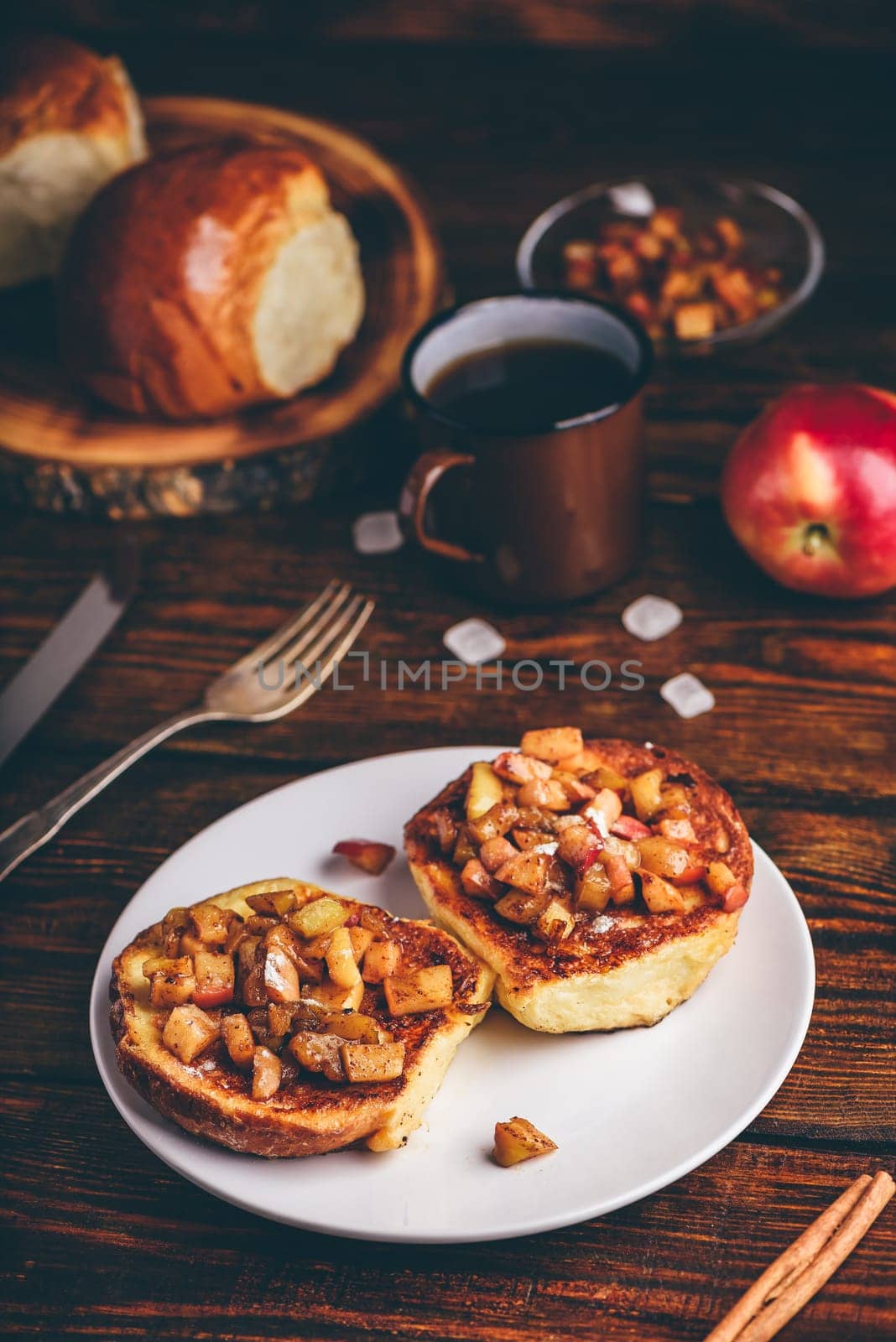 French toasts with caramelized apple by Seva_blsv