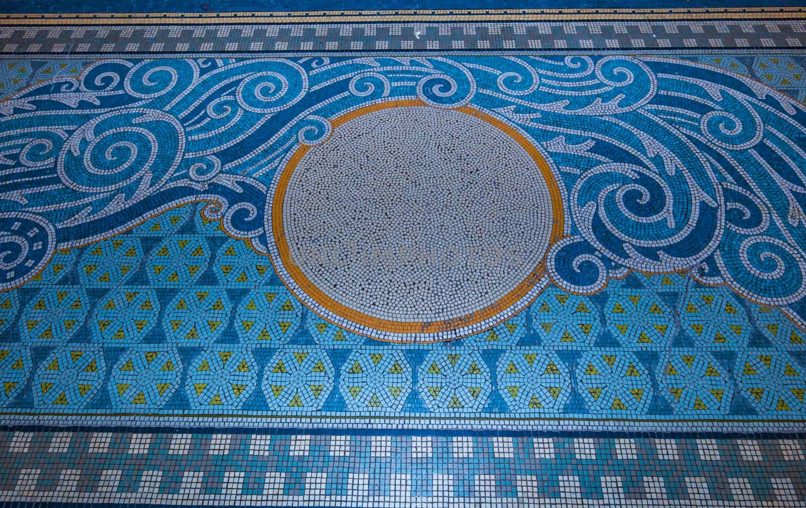 Saint Etienne church in Briare, Loiret, France, pavement mosaic by photogolfer