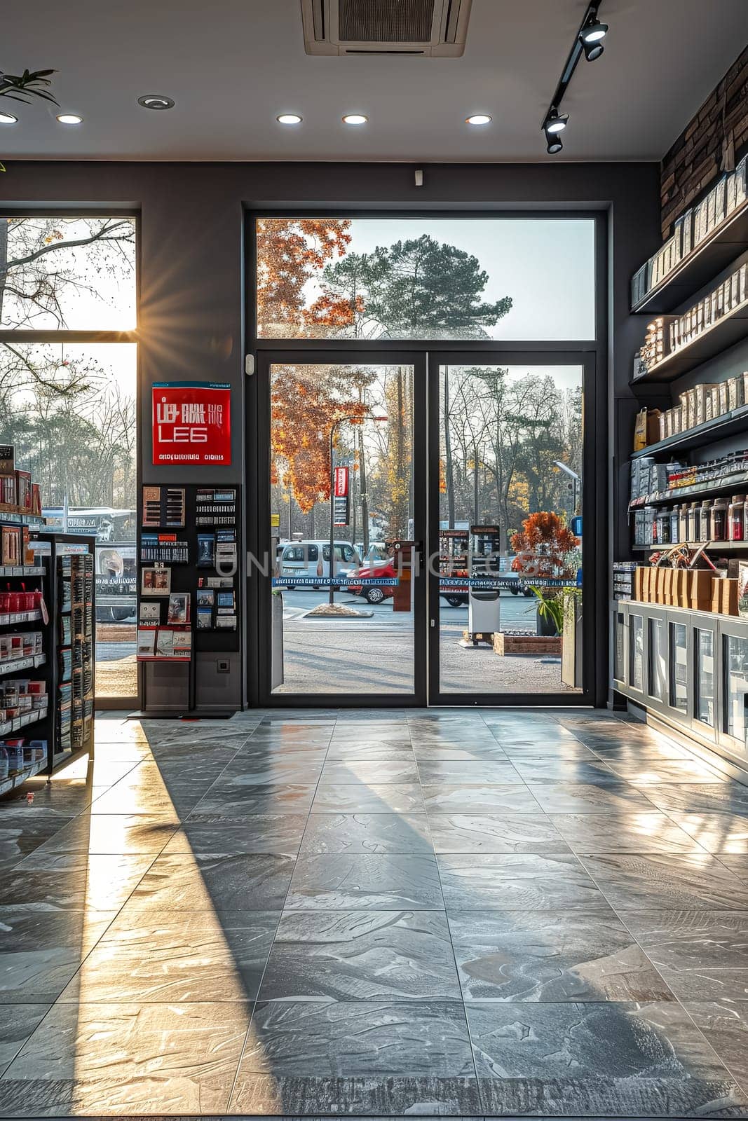 A shop with a beautifully arranged showcase, displaying an array of attractive products, inviting customers to explore and discover.