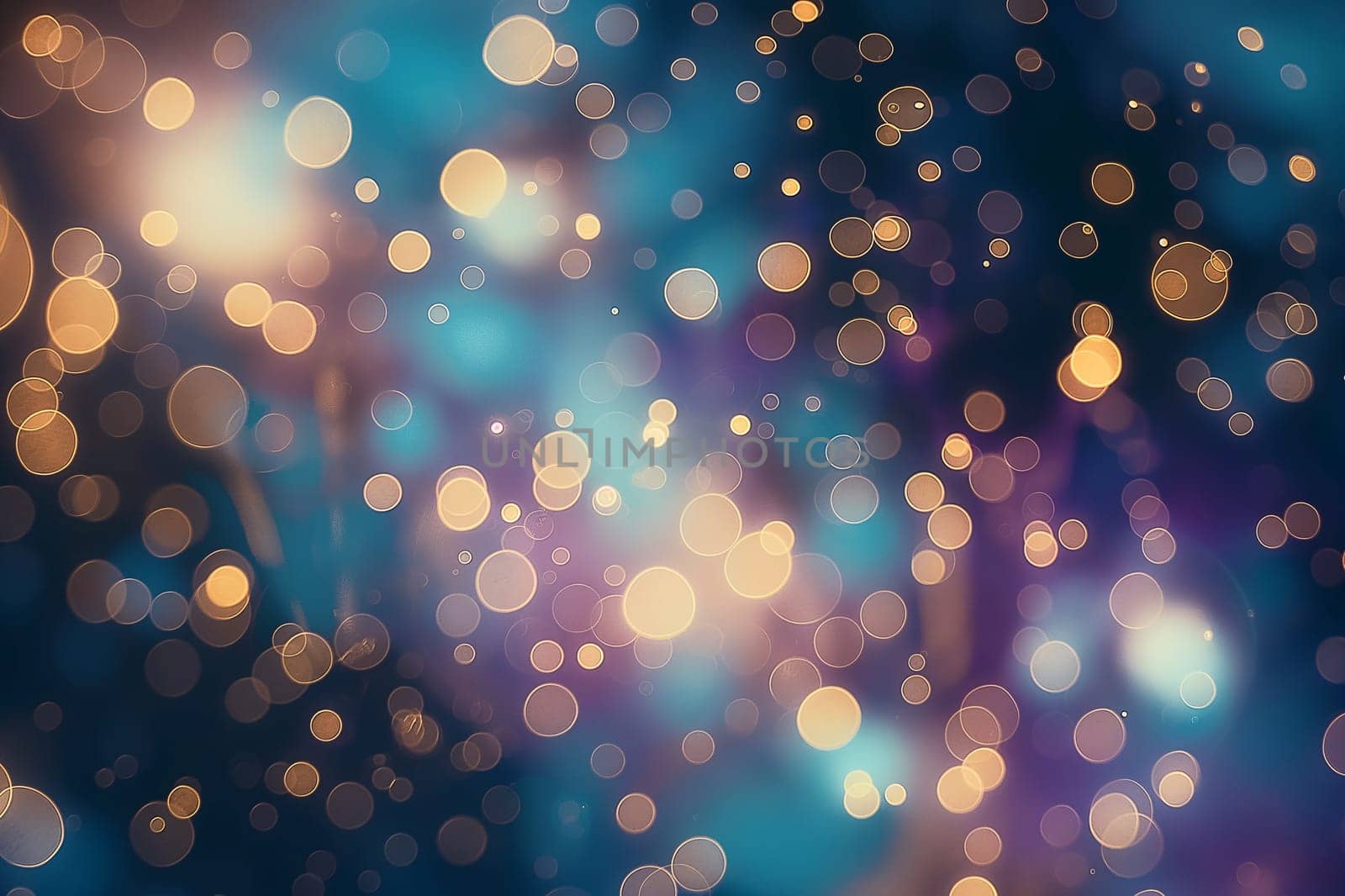Colorful bokeh lights in a blurred abstract background with a shiny, defocused glow