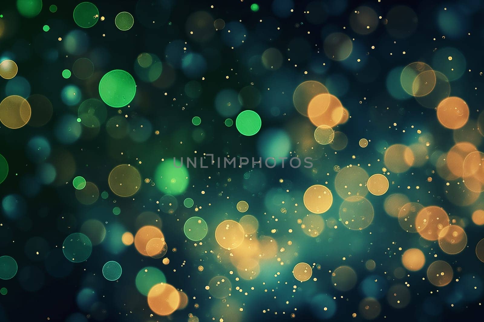 Vibrant abstract bokeh background with glowing lights, colorful blurred circles, and artistic patterns