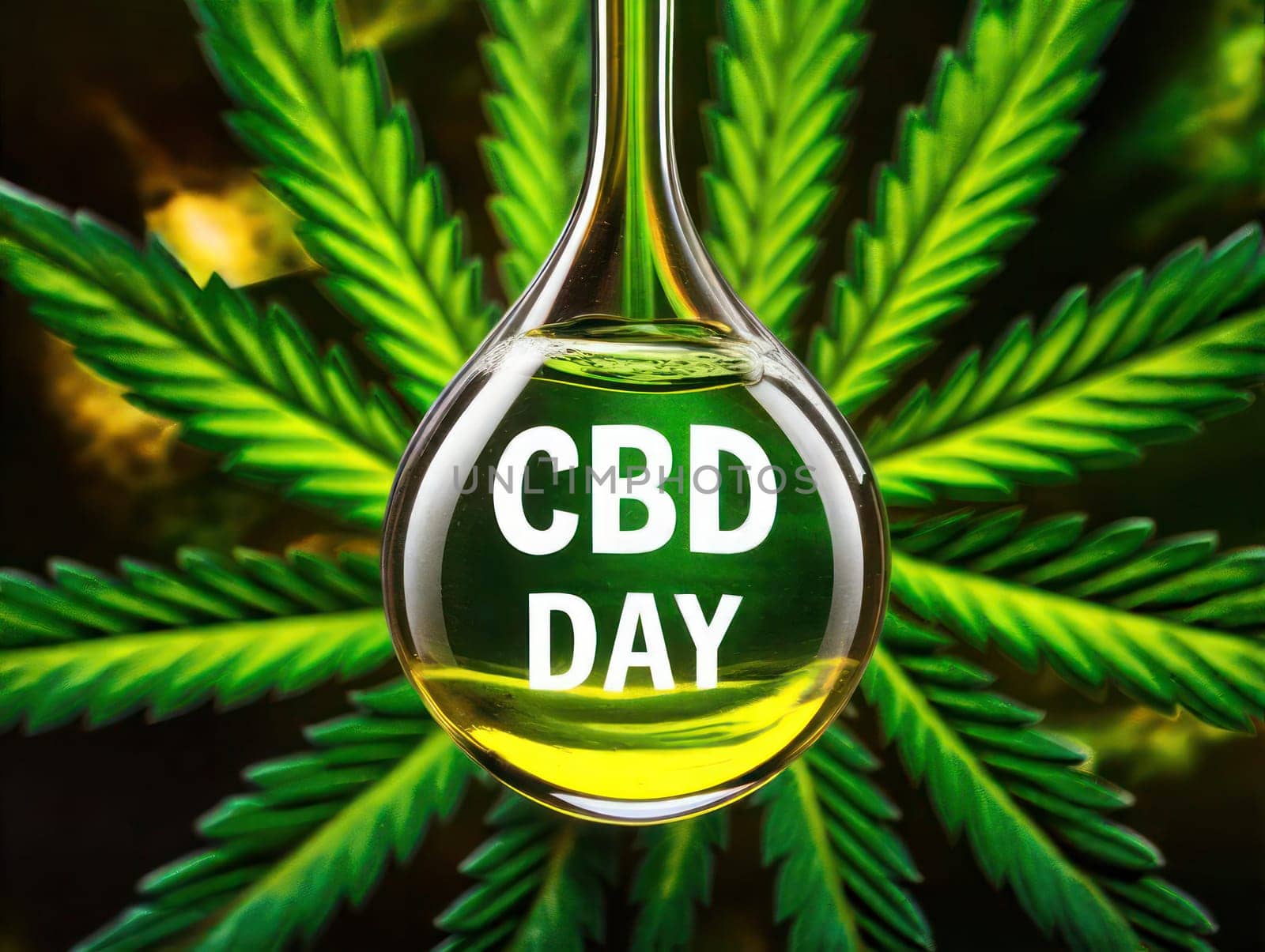 International CBD day. Copy space.Alternative medicine concept.Holistic therapies, natural pain relieving medicine.