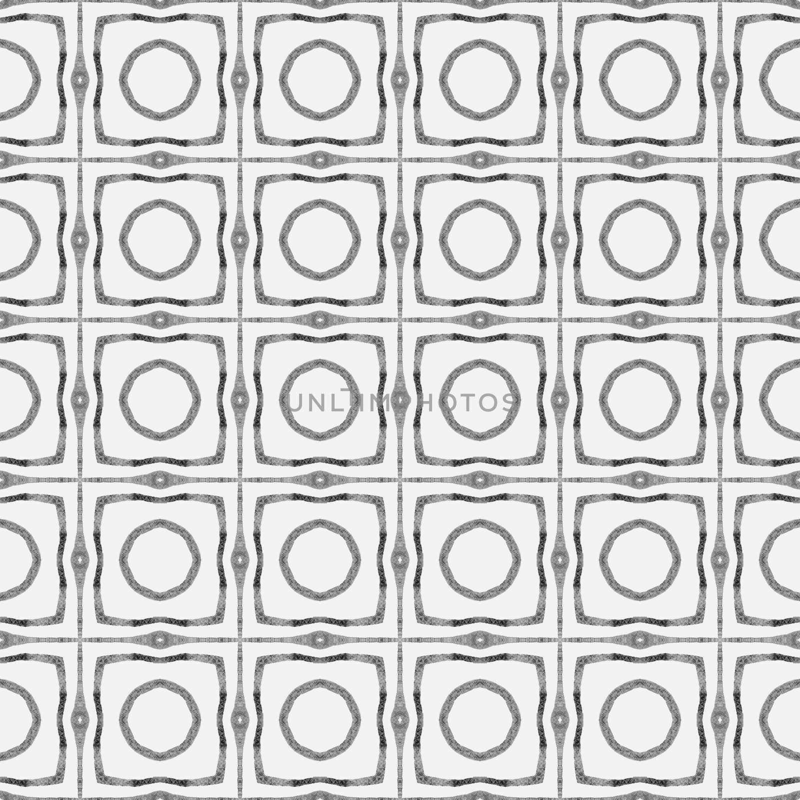 Ethnic hand painted pattern. Black and white divine boho chic summer design. Watercolor summer ethnic border pattern. Textile ready good-looking print, swimwear fabric, wallpaper, wrapping.