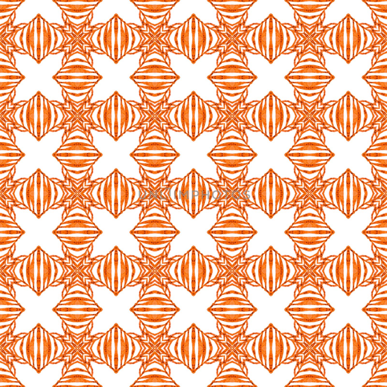 Exotic seamless pattern. Orange great boho chic summer design. Textile ready creative print, swimwear fabric, wallpaper, wrapping. Summer exotic seamless border.