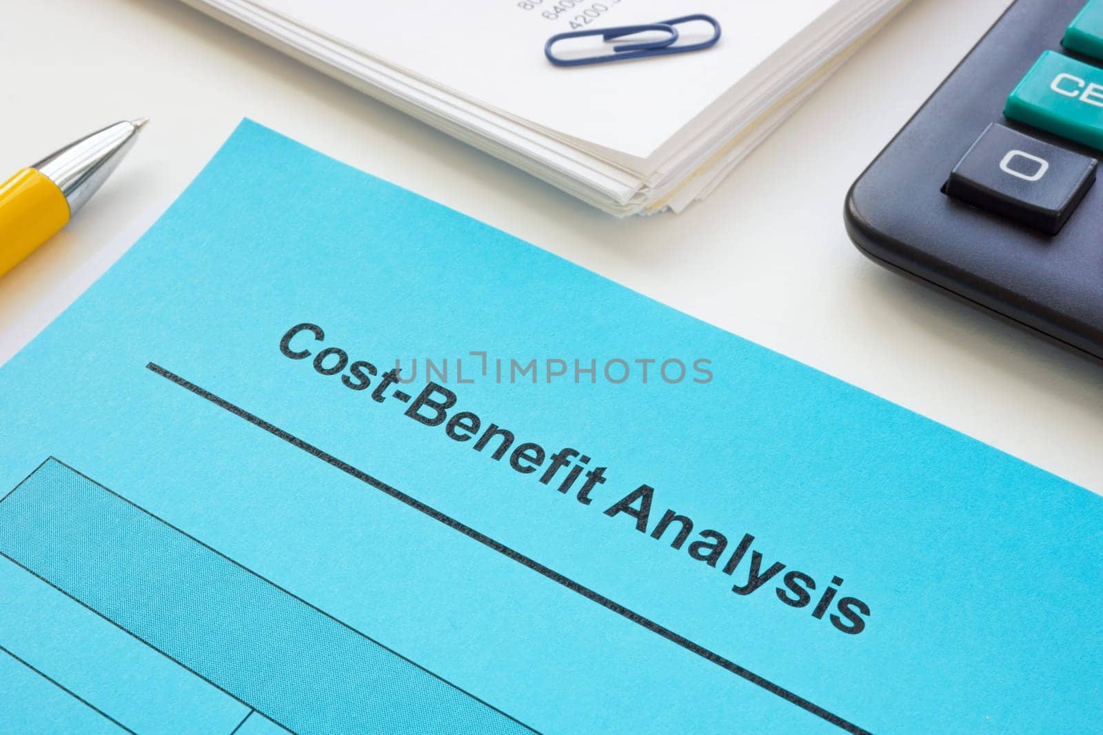 Cost benefit analysis document and financial report.