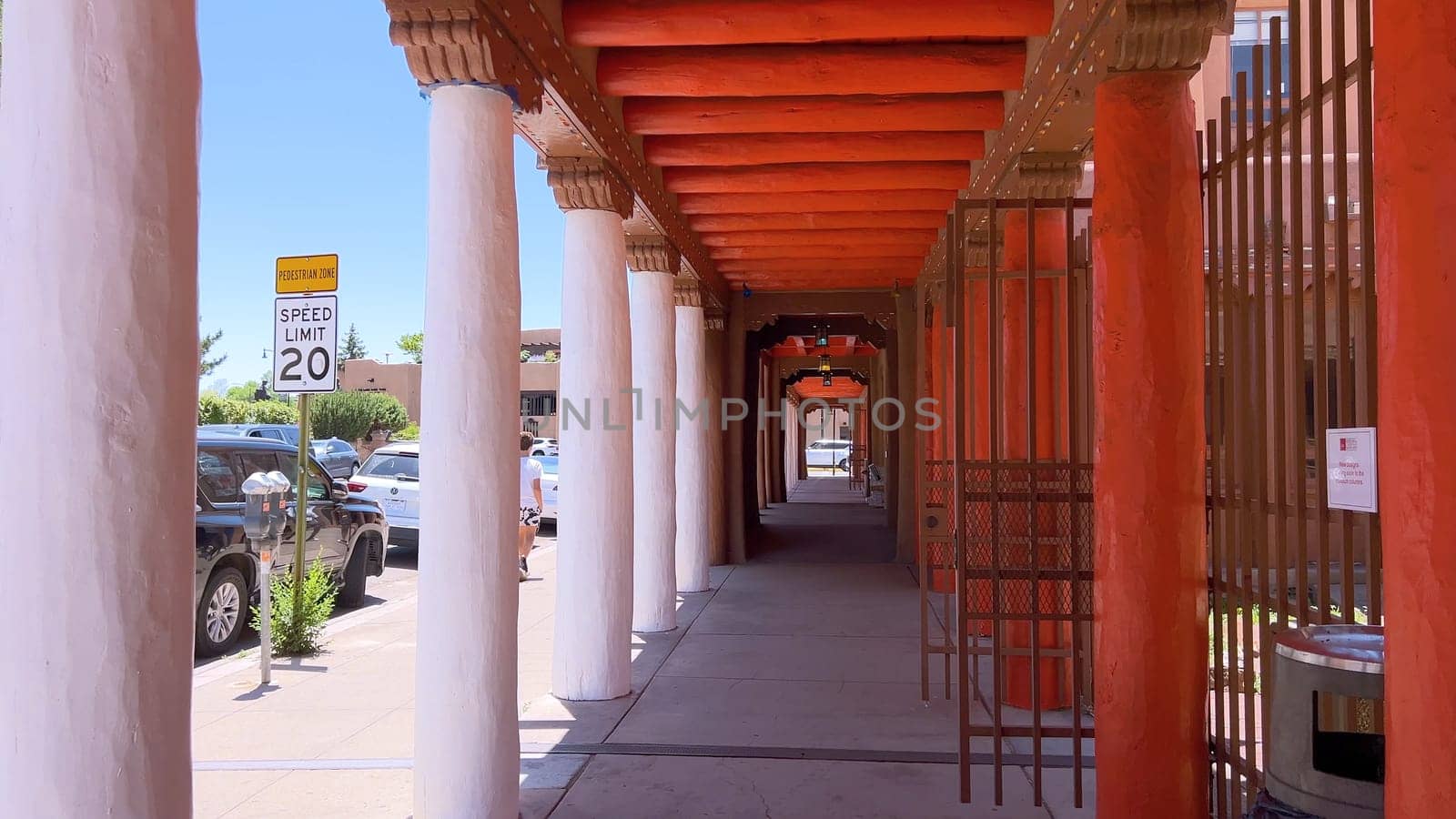 Charming Covered Walkway in Santa Fe, New Mexico by arinahabich