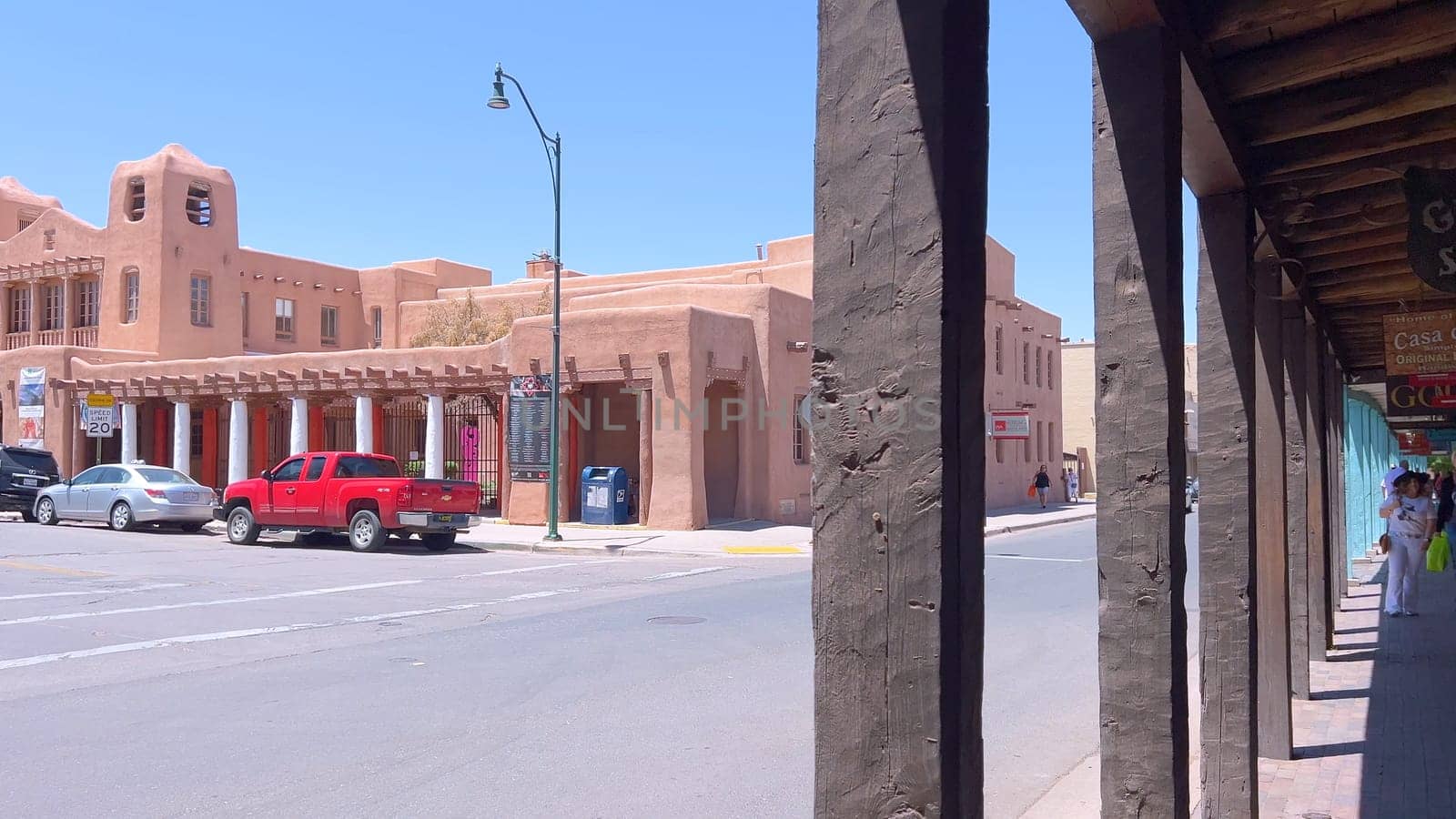 Charming Covered Walkway in Santa Fe, New Mexico by arinahabich