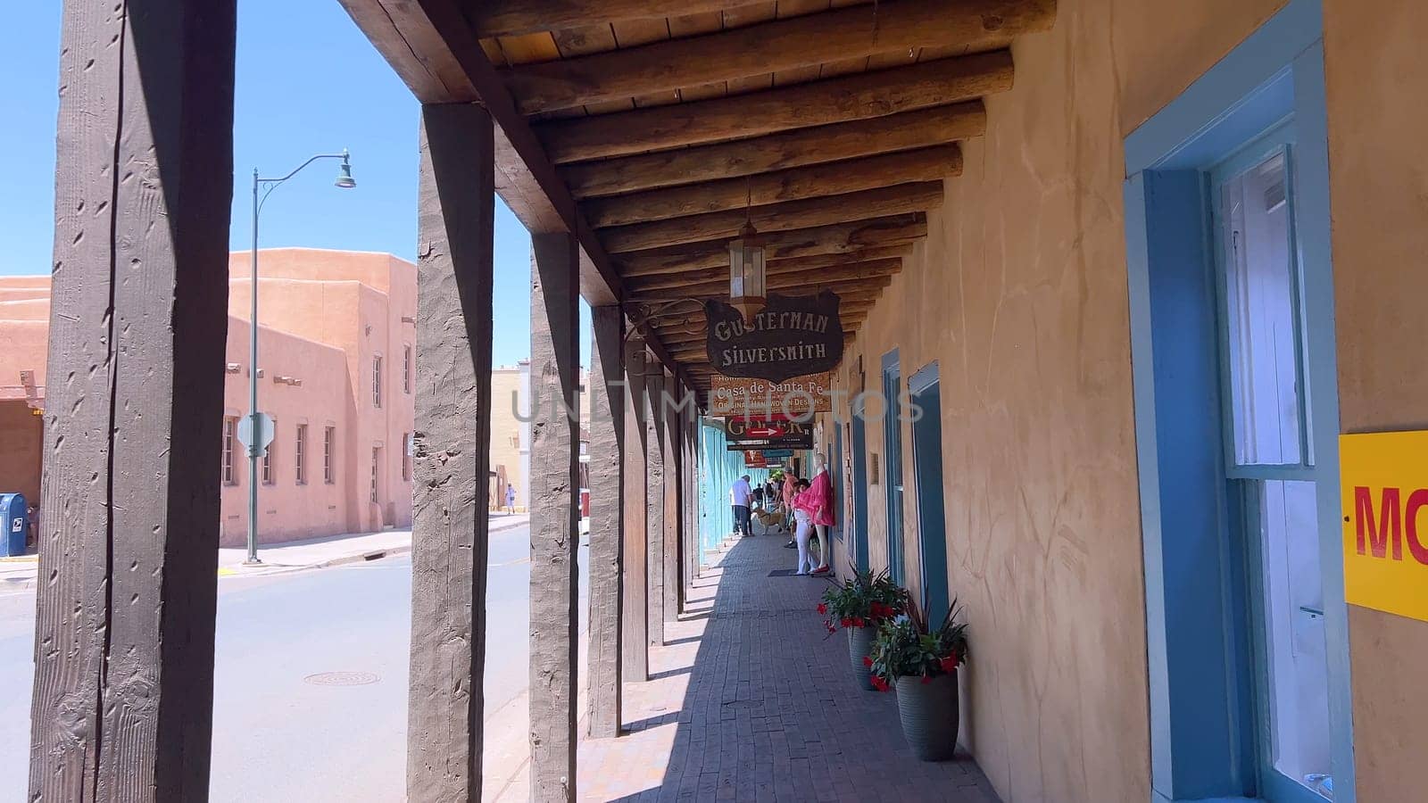 Charming Covered Walkway in Santa Fe, New Mexico by arinahabich