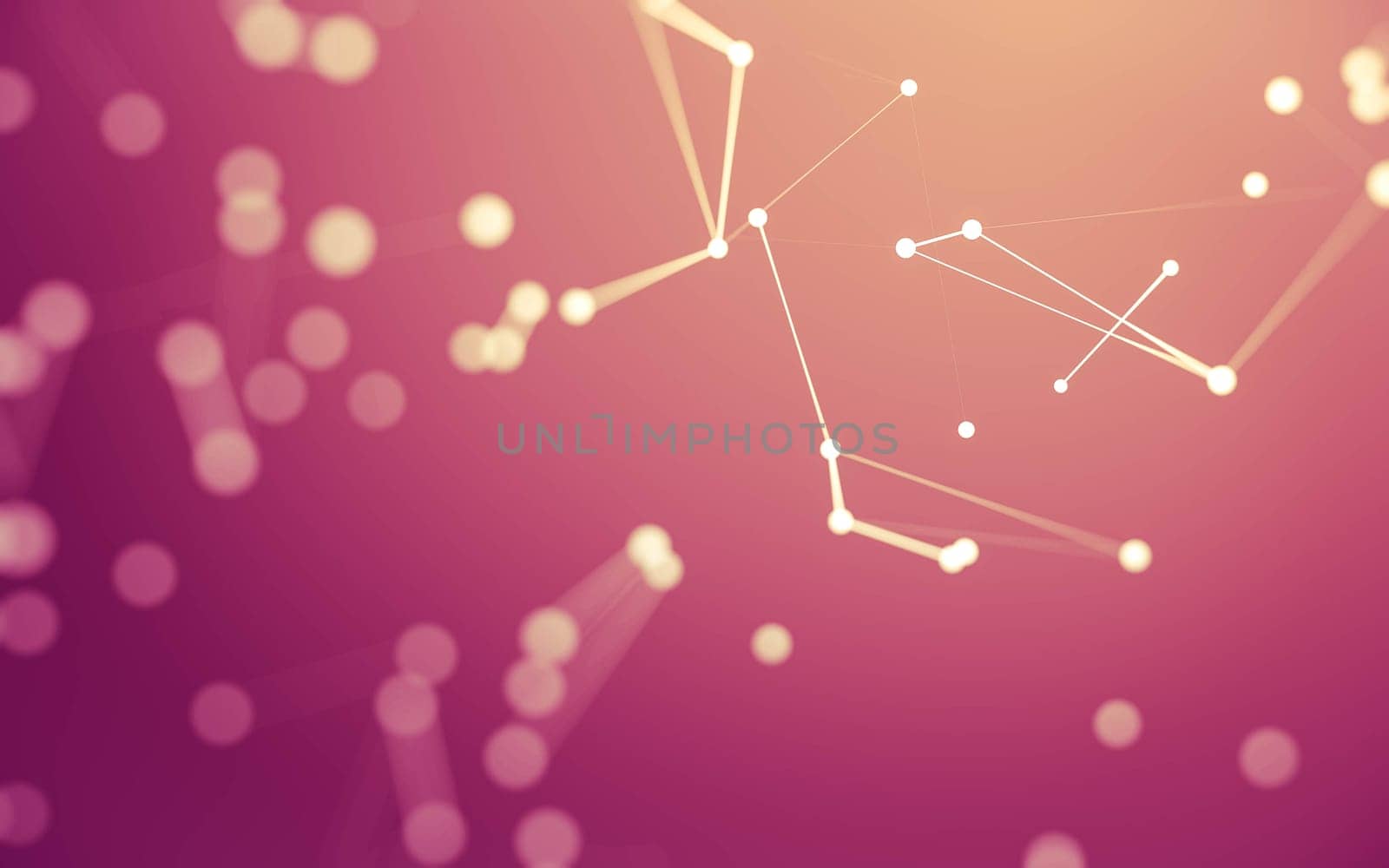 Abstract background. Molecules technology with polygonal shapes, connecting dots and lines. Connection structure. Big data visualization.  by teerawit