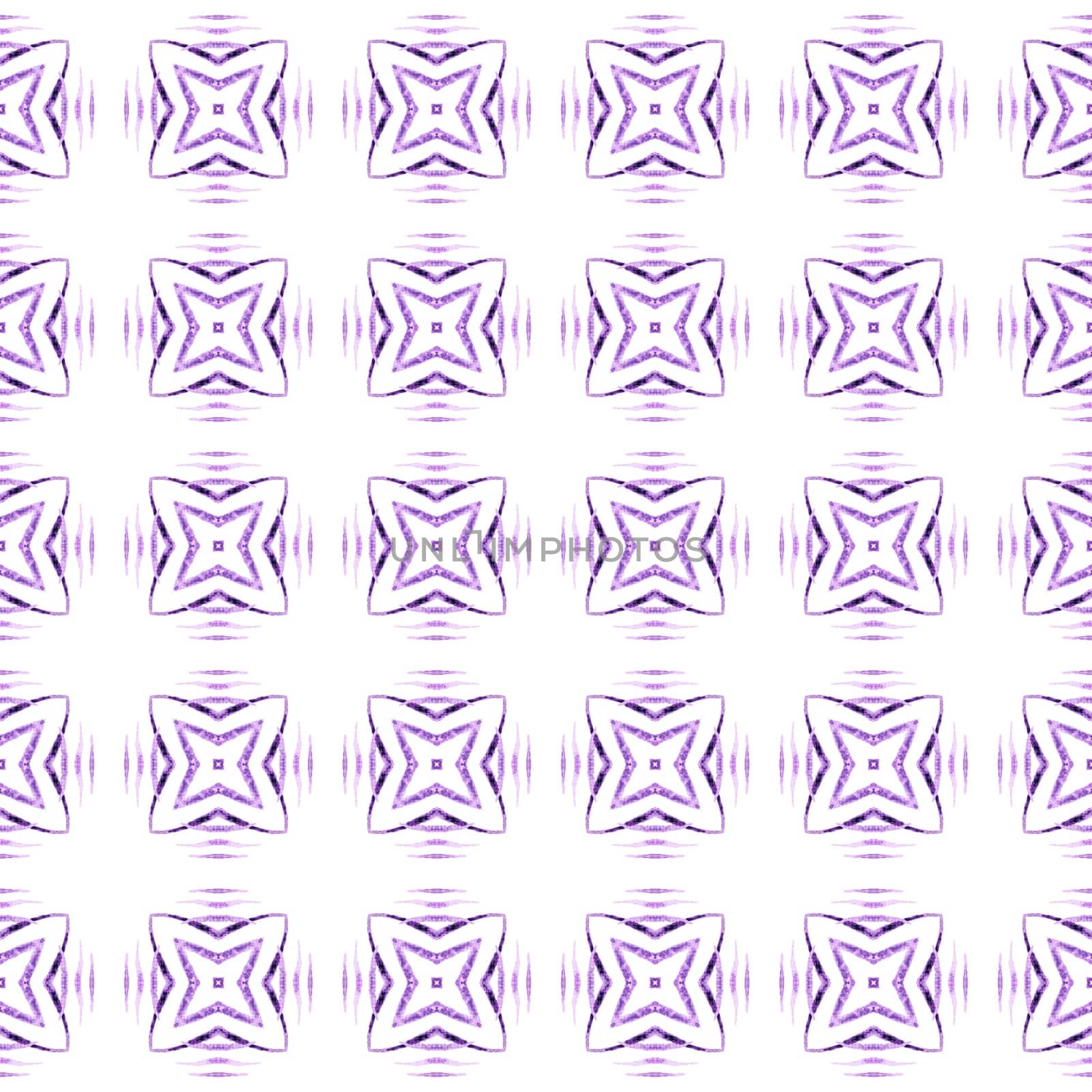 Textile ready symmetrical print, swimwear fabric, wallpaper, wrapping. Purple juicy boho chic summer design. Mosaic seamless pattern. Hand drawn green mosaic seamless border.