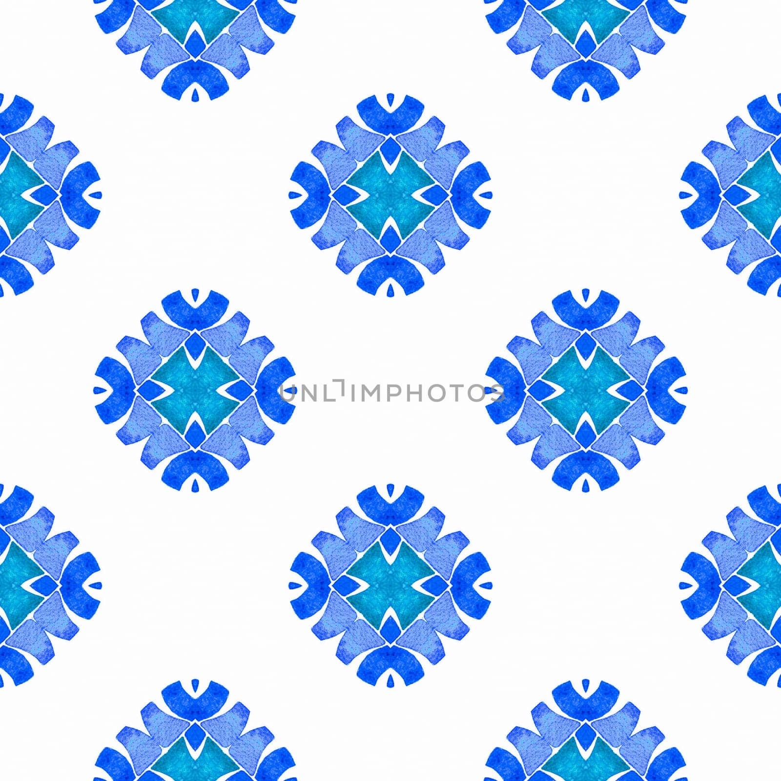 Textile ready likable print, swimwear fabric, wallpaper, wrapping. Blue appealing boho chic summer design. Striped hand drawn design. Repeating striped hand drawn border.