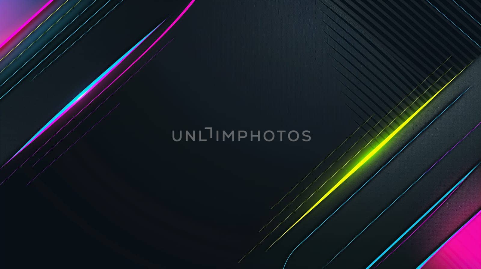 Abstract neon lines on dark background with vibrant colors and textured design pattern