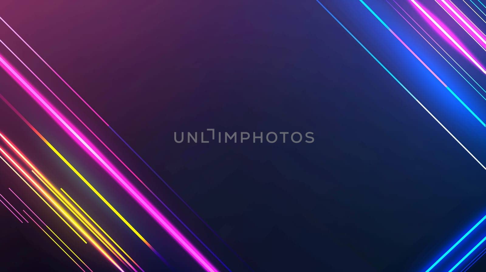Abstract neon background with colorful glowing light lines in a futuristic design pattern