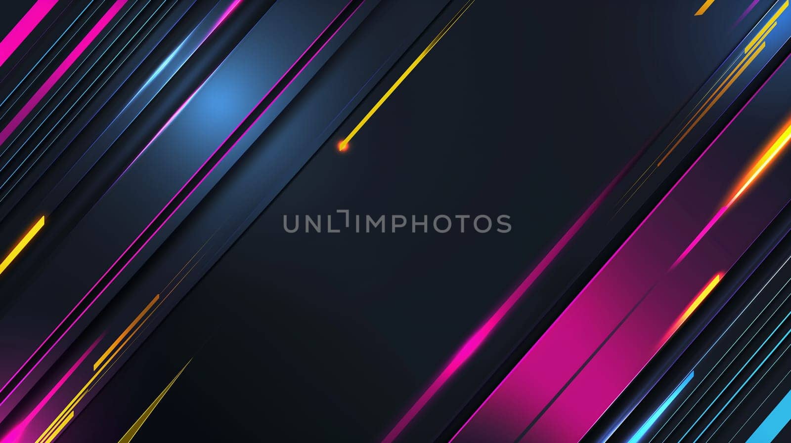Abstract geometric lines with neon color pattern in a dark background, perfect for vibrant art designs