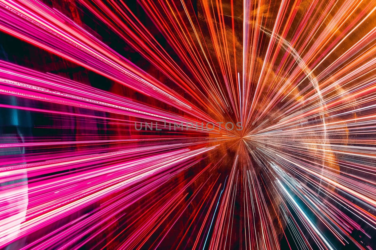 Vibrant light streaks in colorful neon lines with dynamic electric burst motion.