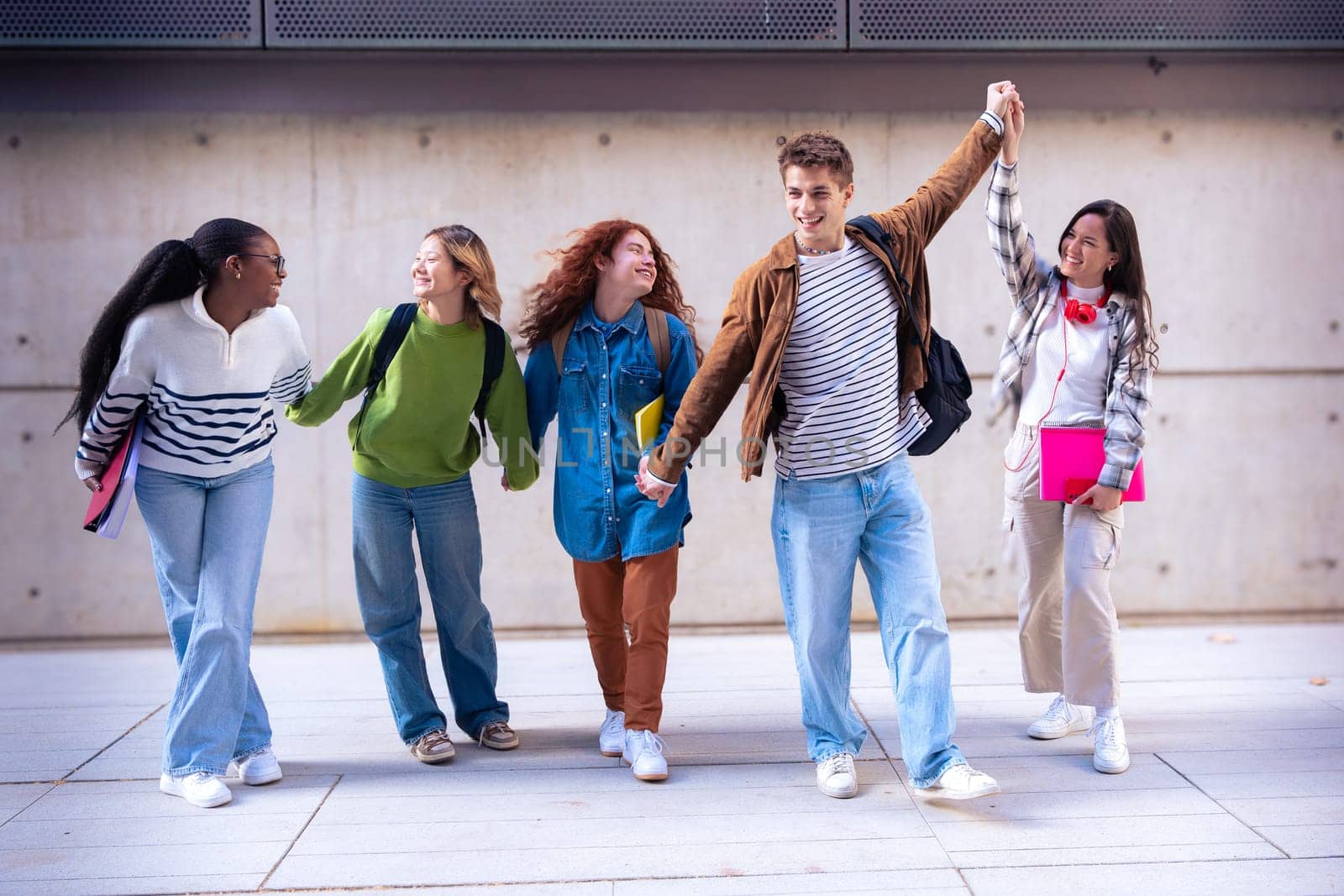 Students celebrating the end of the semestre at University