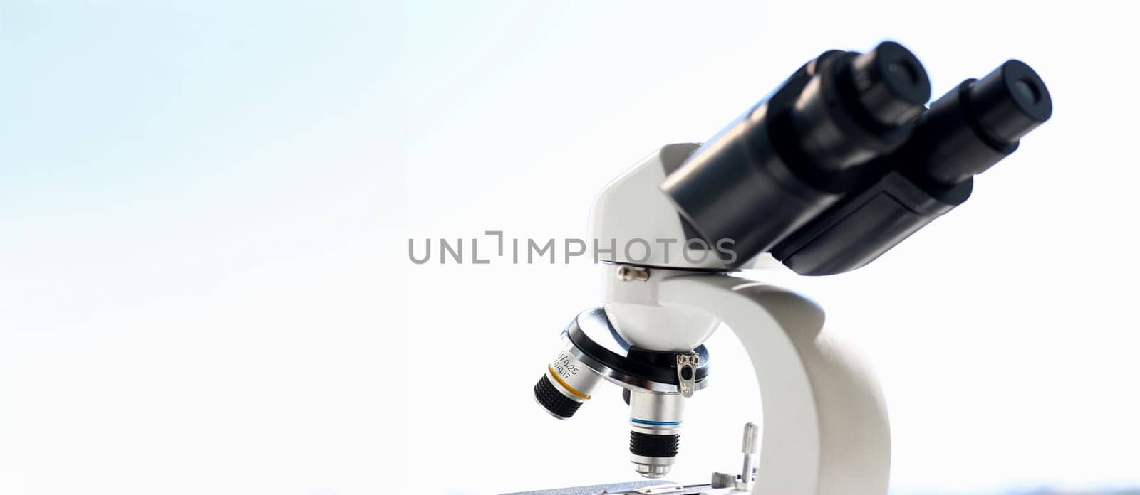 The head microscope on the background laboratory is a study human biology analyzes for non-compliance with the requirements organization public health at international level