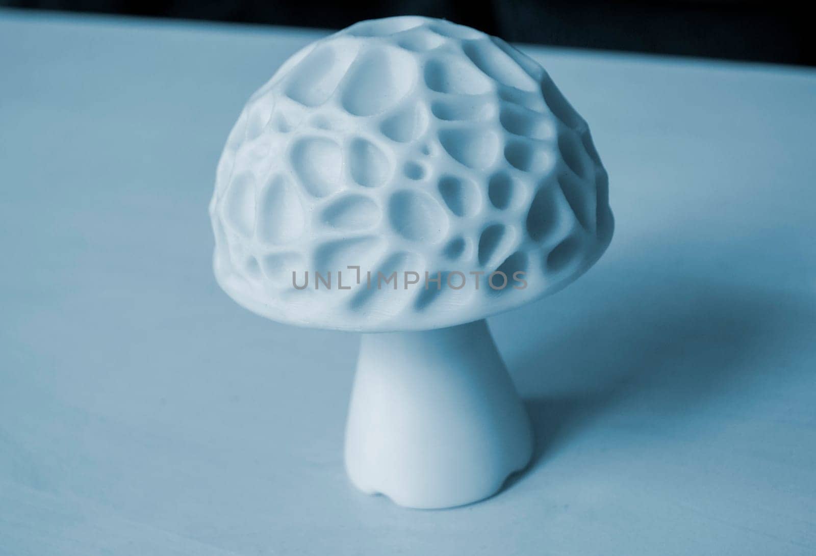 Object form mushroom white color printed 3D printer. Three-dimensional model by Mari1408