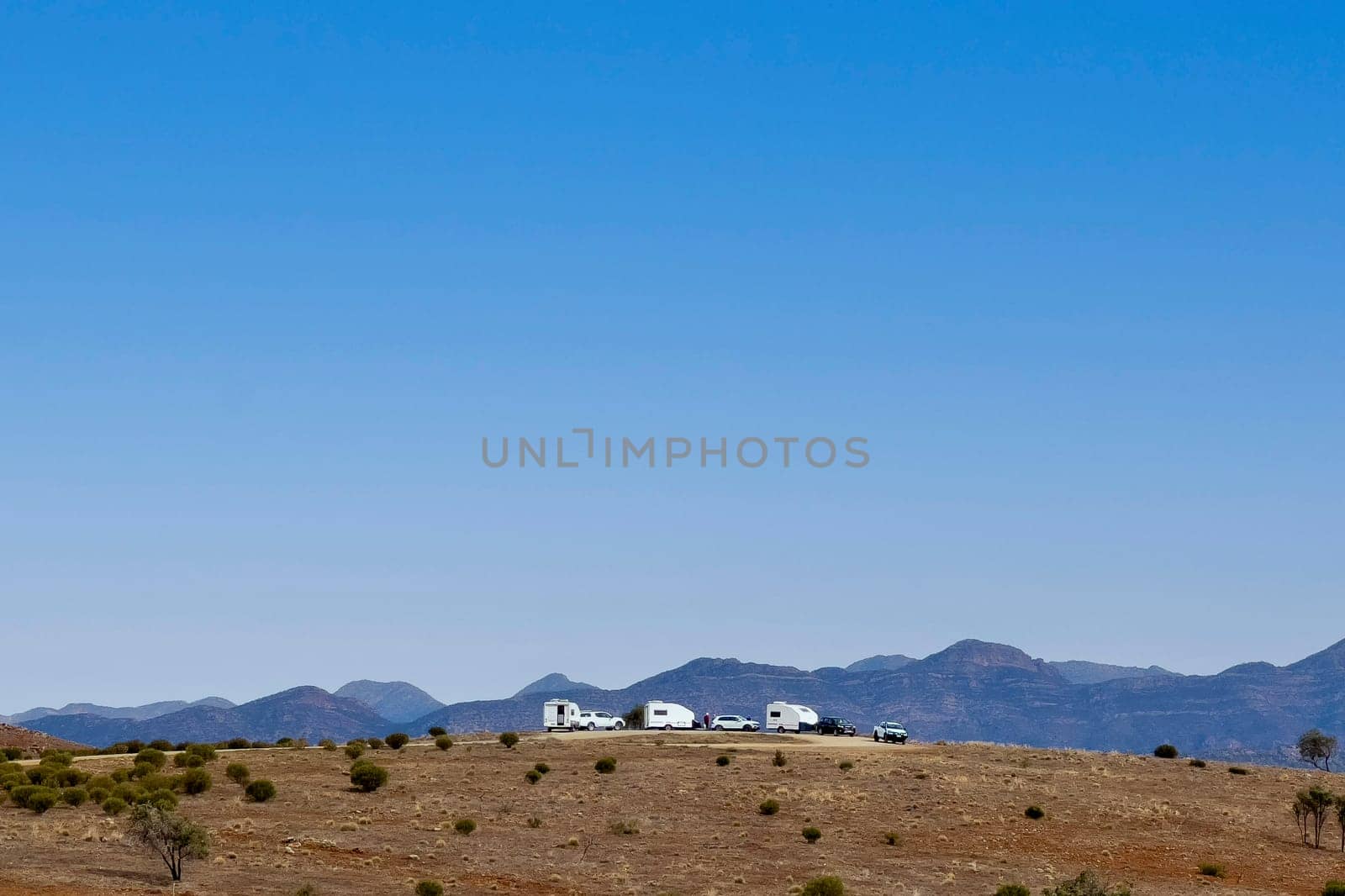 Caravans on Hilltop in Flinders Ranges by berzans