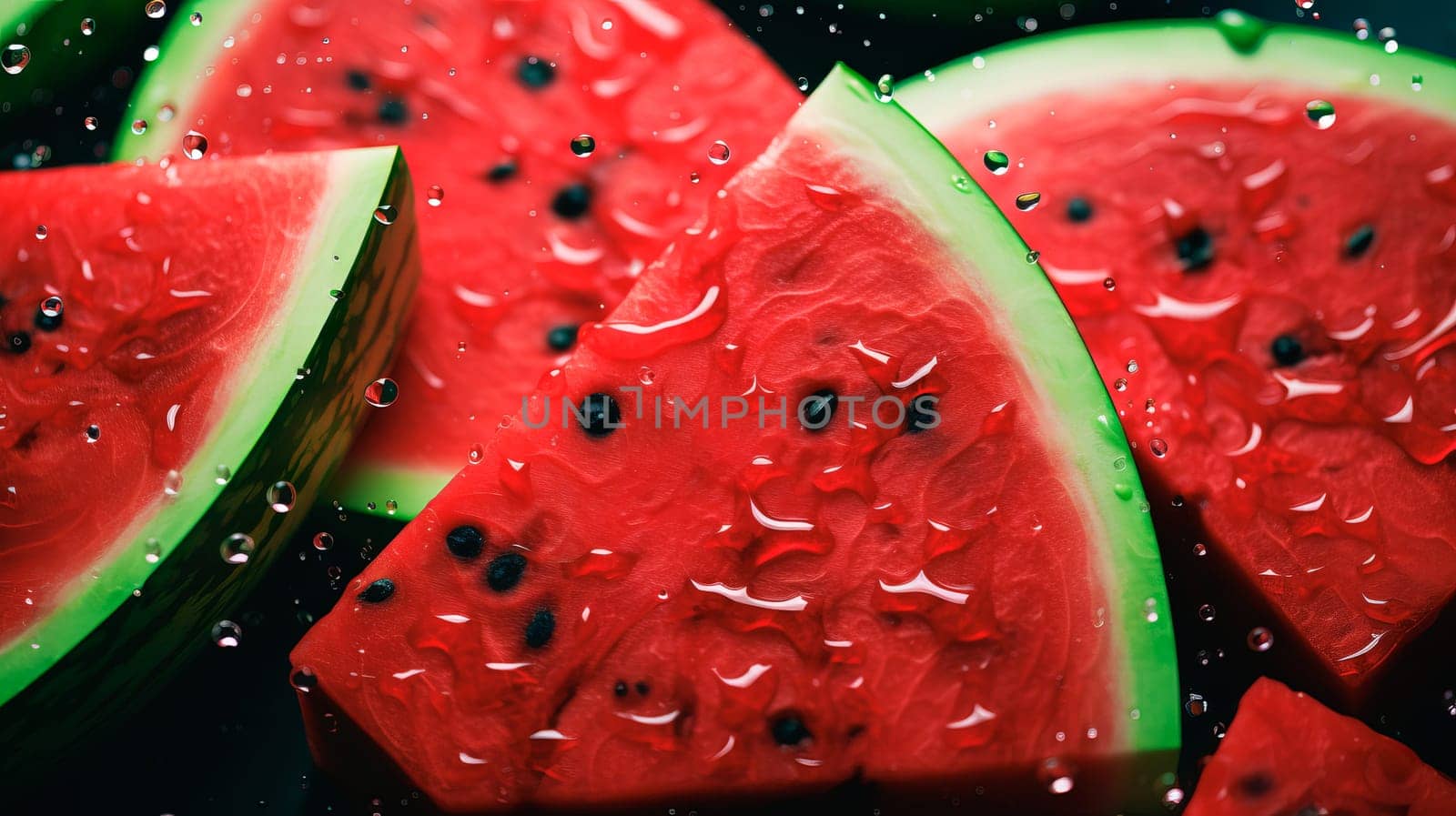 Juicy fresh piece of watermelon. Summer fruit. Ai art