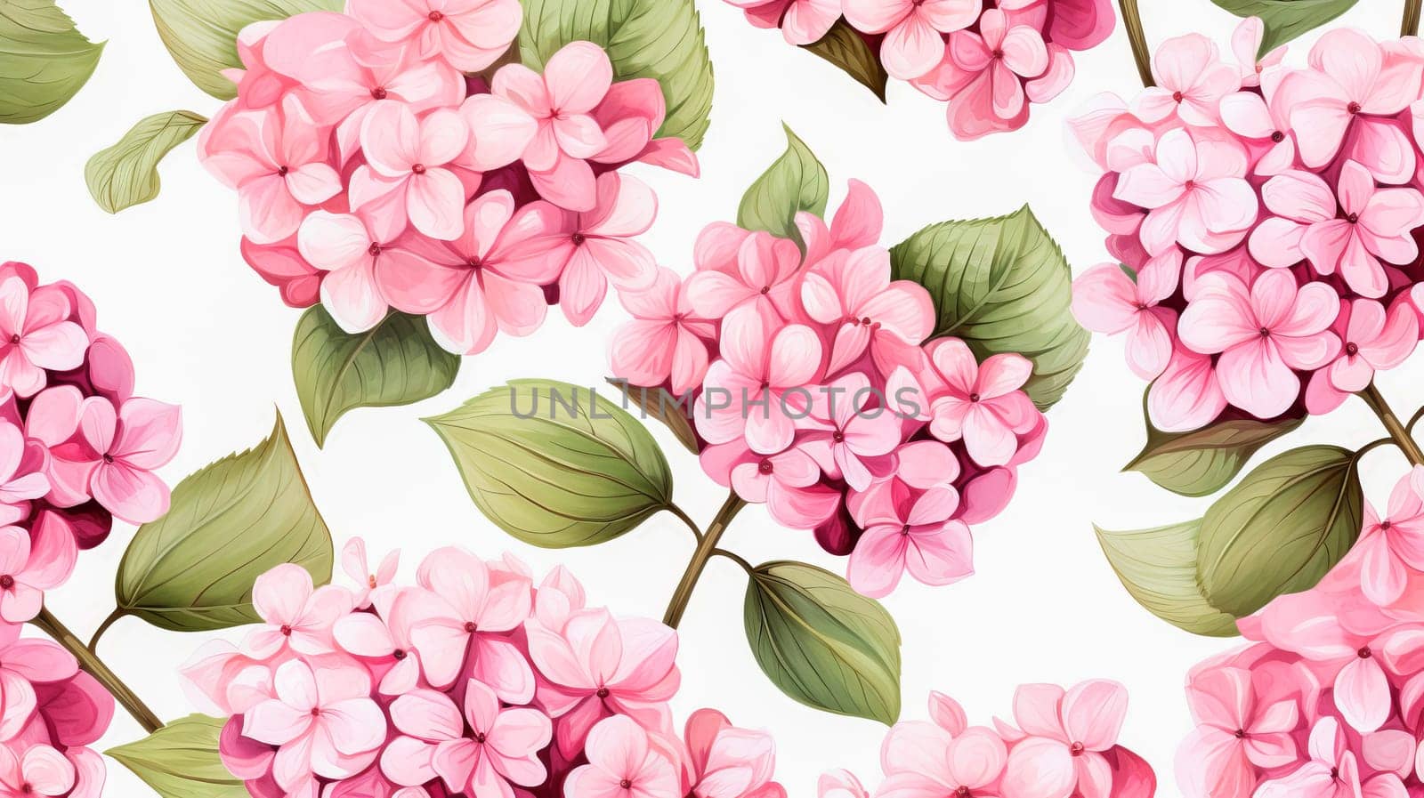 Floral seamless pattern with beautiful hydrangea flowers. by aniloracru