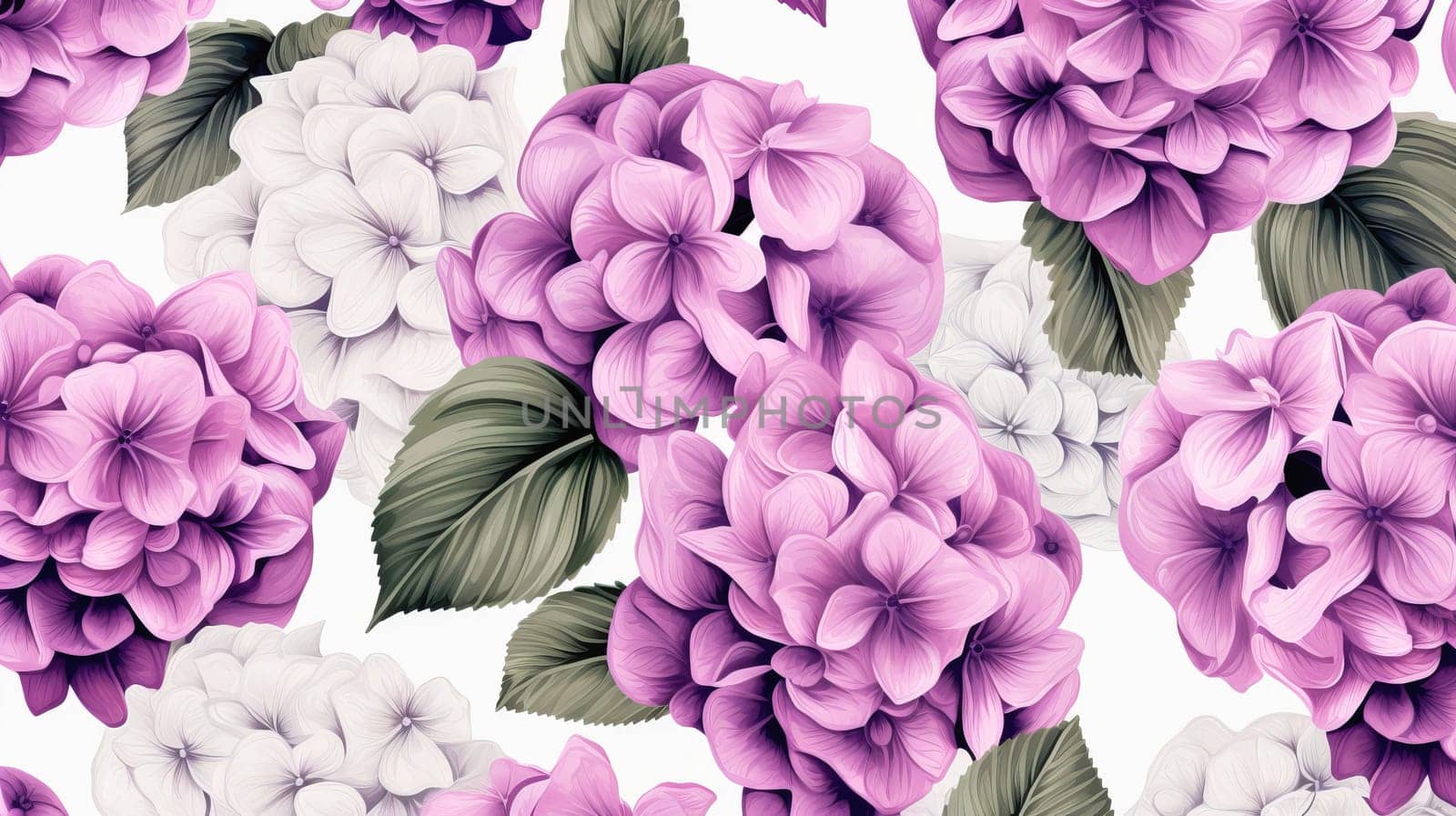 Floral seamless pattern with beautiful hydrangea flowers. by aniloracru