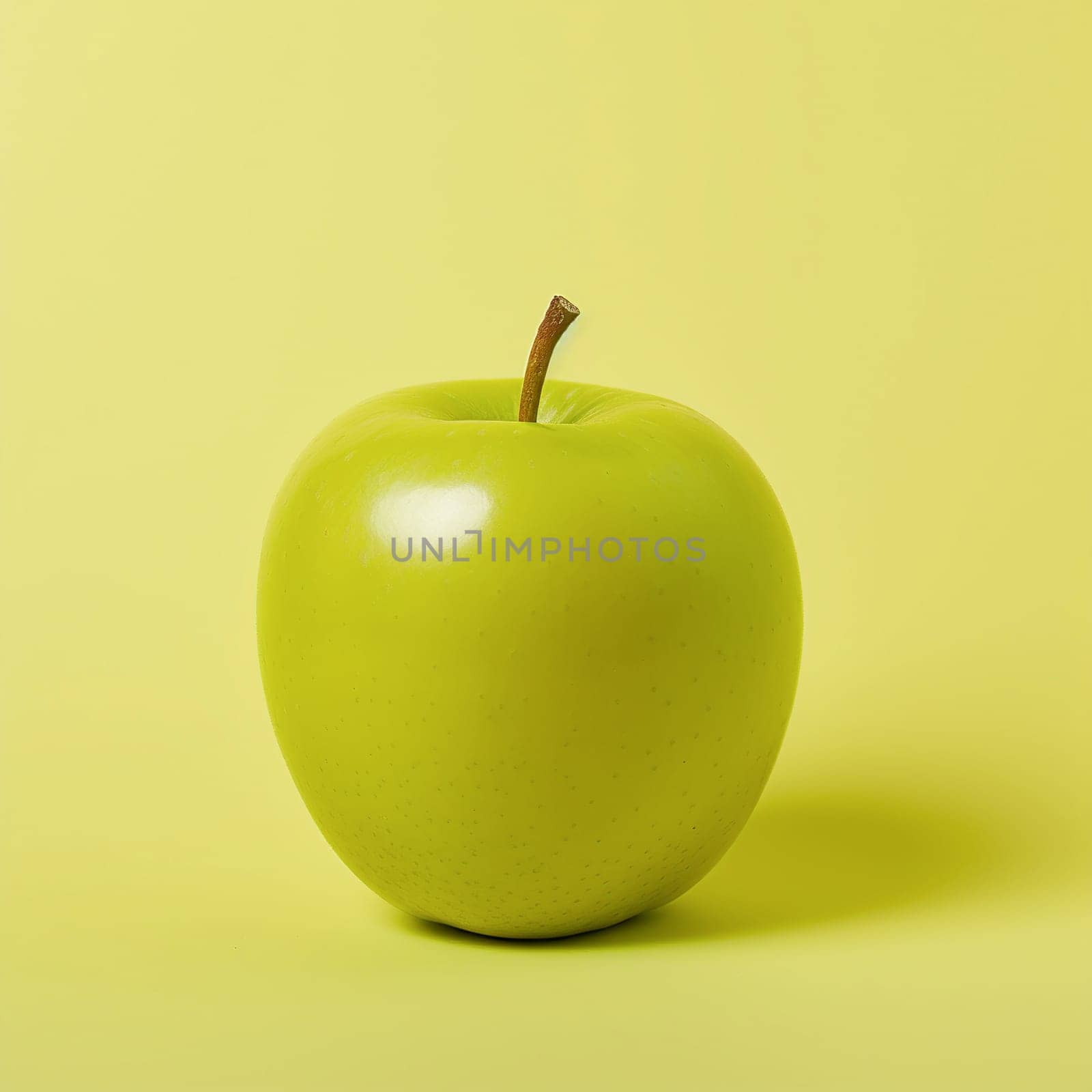 One green fresh apple. Fruit and healthy eating. Ai art