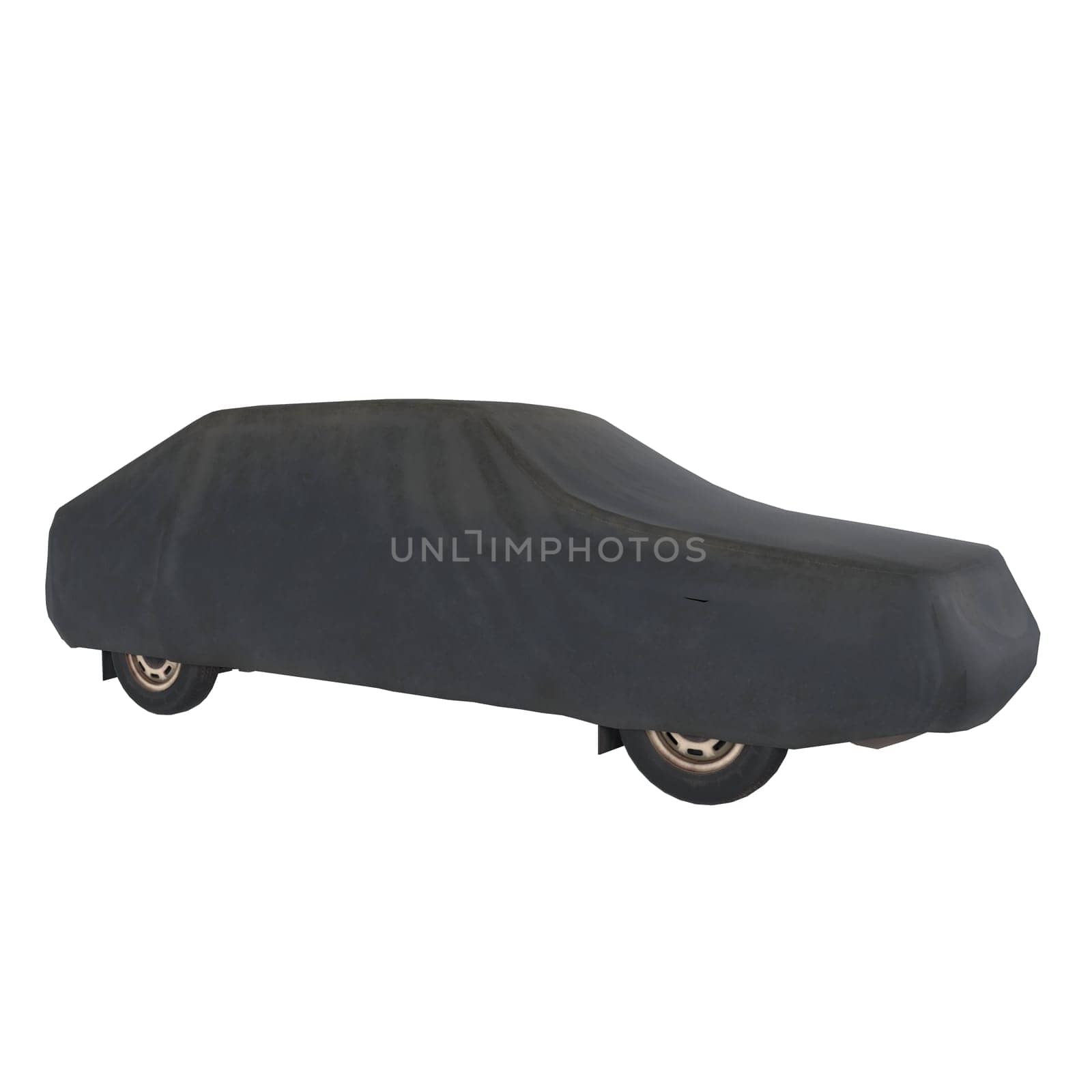 Covered Car isolated on white background