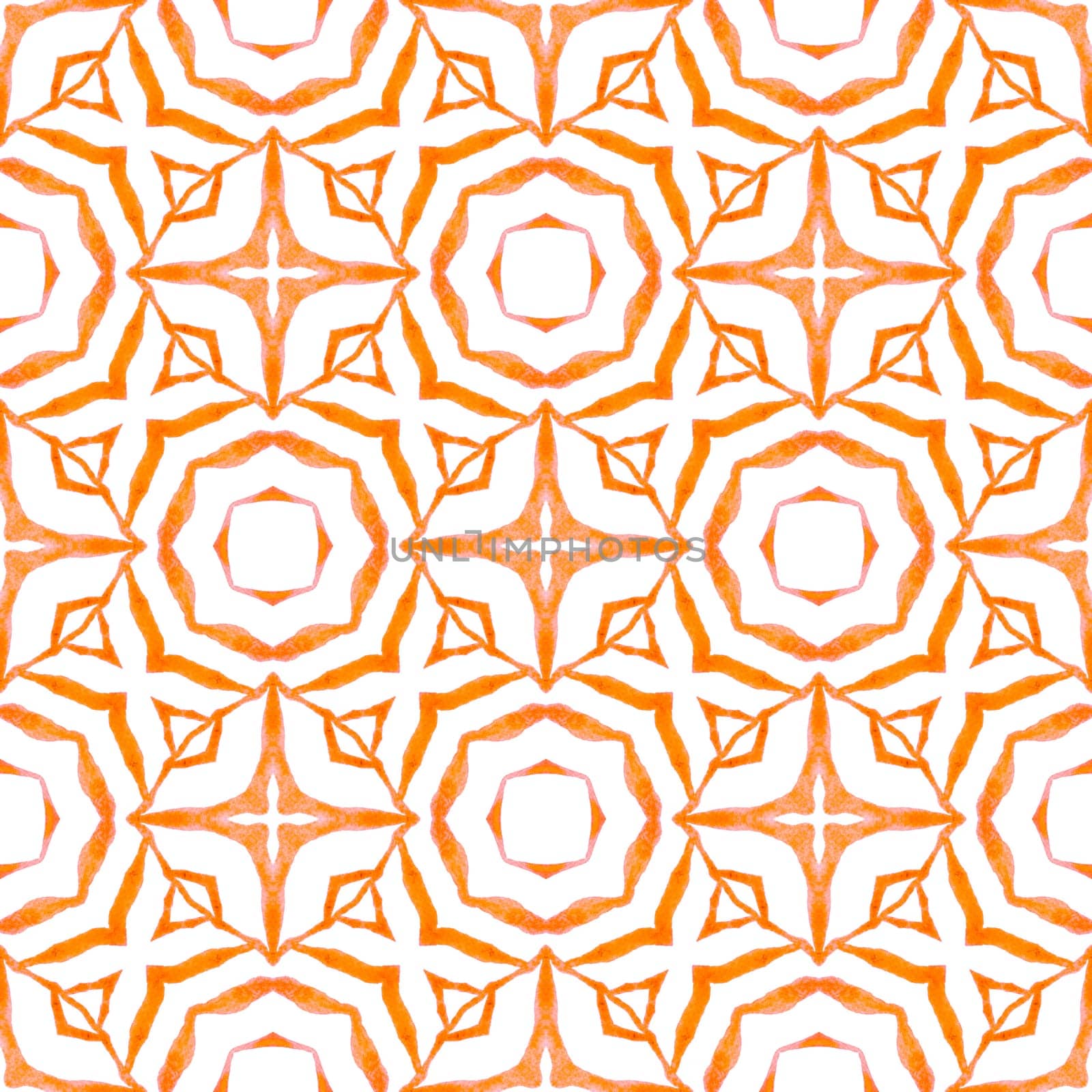 Tropical seamless pattern. Orange splendid boho chic summer design. Hand drawn tropical seamless border. Textile ready valuable print, swimwear fabric, wallpaper, wrapping.