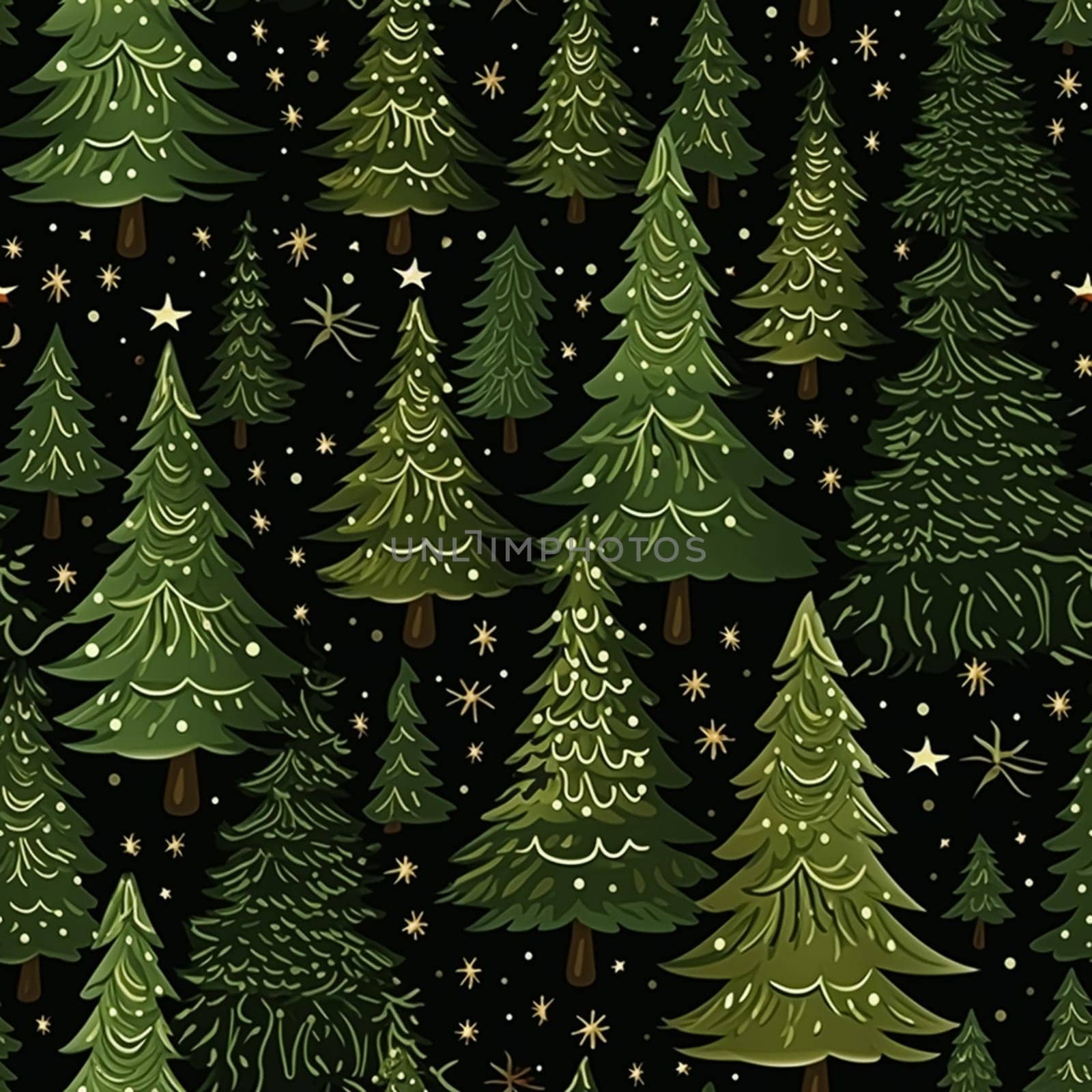Christmas tree seamless pattern, tileable holiday country print for wallpaper, wrapping paper, scrapbook, fabric and product design inspiration