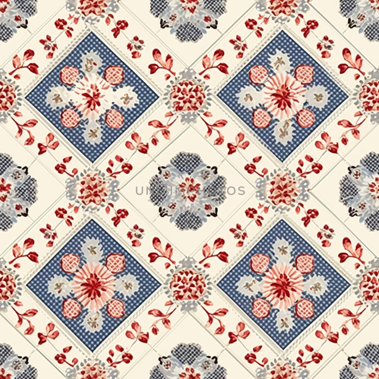Seamless pattern, tileable country cottage style print for wallpaper, wrapping paper, scrapbook, fabric and product design idea