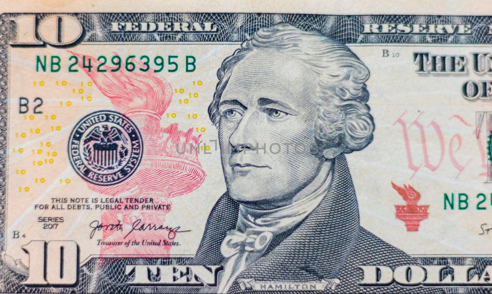 Close up shot of the US dollars note bill.