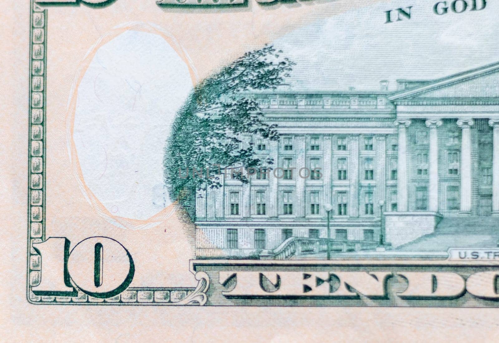 Close up shot of the US dollars note bill.