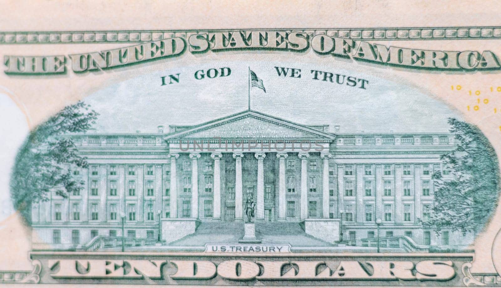 Close up shot of the US dollars note bill.