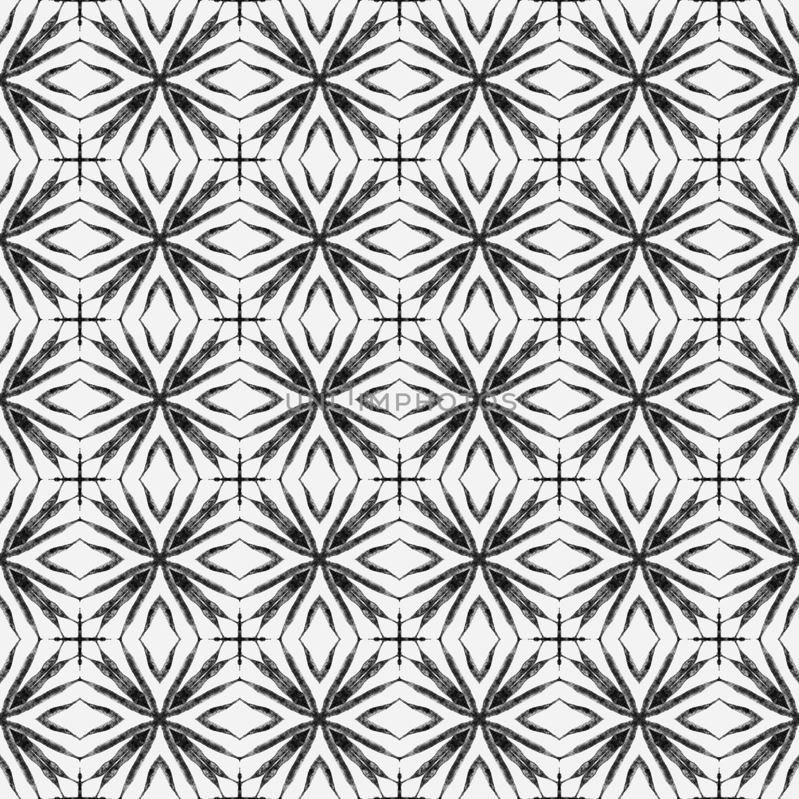Mosaic seamless pattern. Black and white surprising boho chic summer design. Textile ready wondrous print, swimwear fabric, wallpaper, wrapping. Hand drawn green mosaic seamless border.