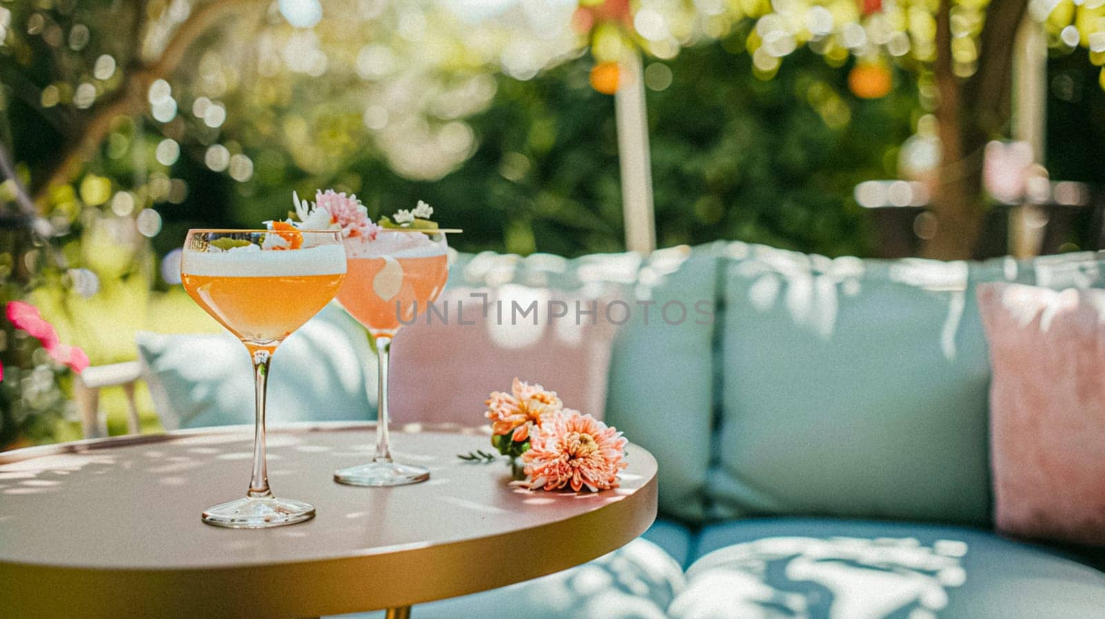 Summer party celebration in the garden, outdoor lounge and countryside house patio decor, English country cottage house design idea