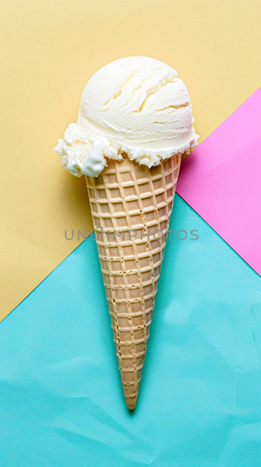 Ice cream colourful summer treat, sweet dessert in summertime, holiday food idea