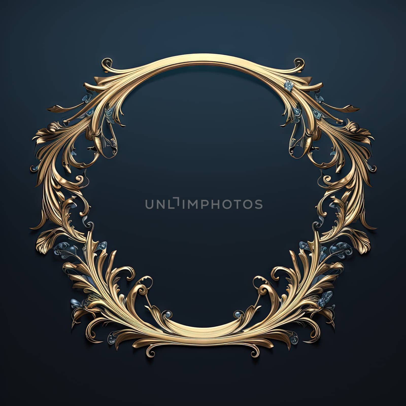 Round frame in art nouveau style with ornament. Retro frame with fairytale and magic decoration. Generated AI