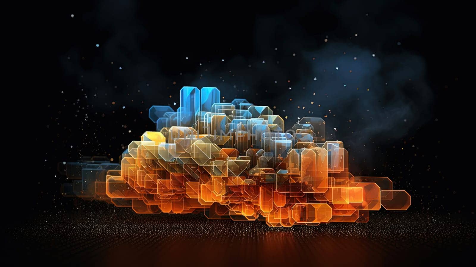 Cloud shaped technology abstraction. Connection and data storage concept. Generated AI