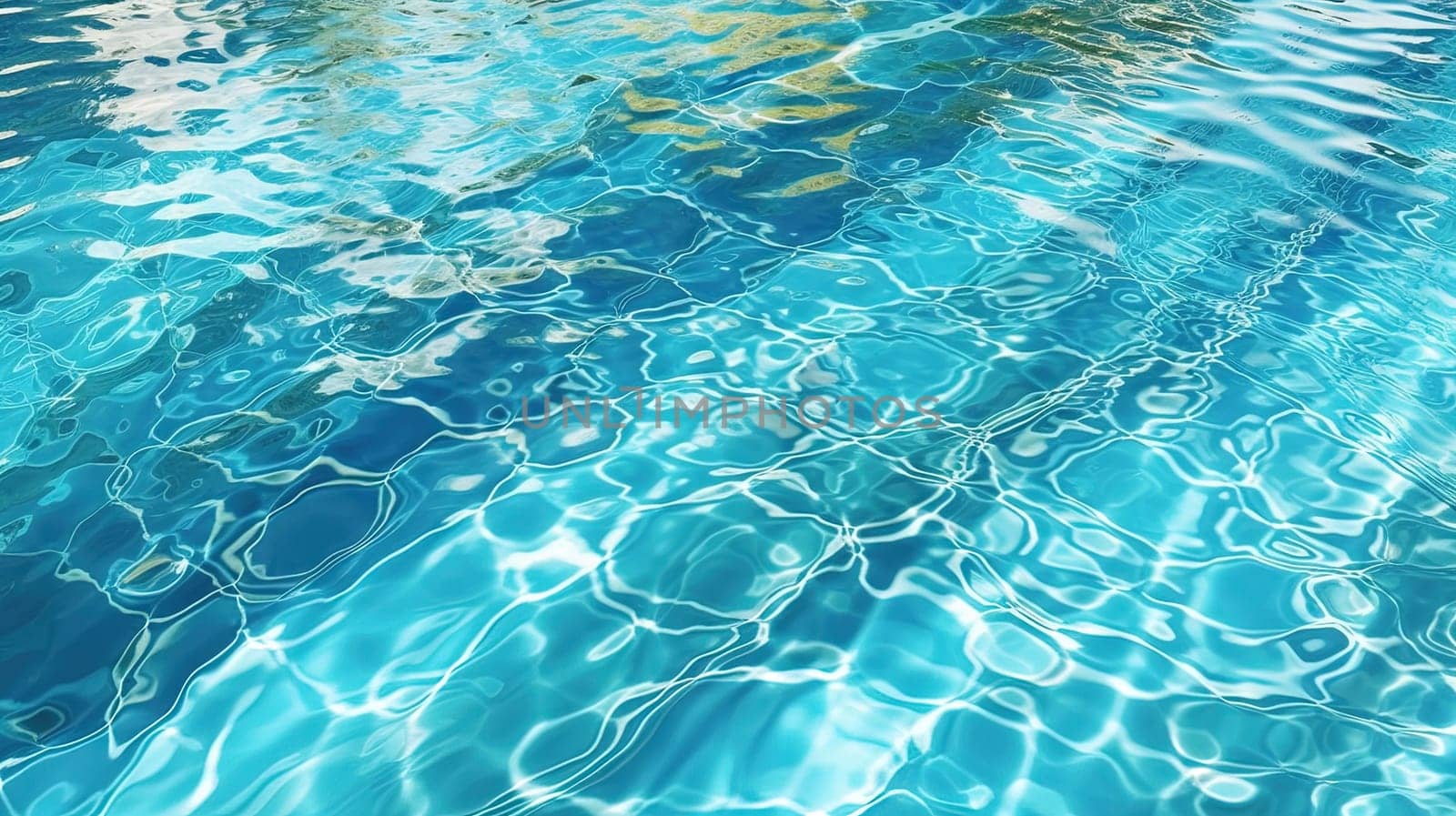 Ripples on the blue pool water. Shiny waves of clean pool water. Generated AI