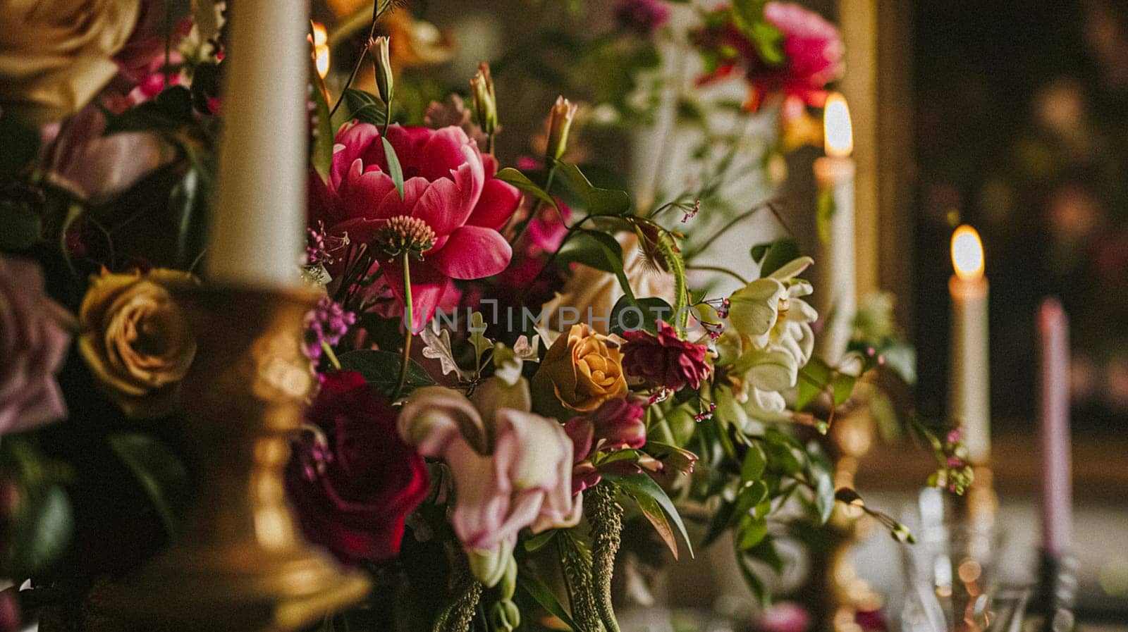 Grand wedding decoration in the country manor, floral decor and event celebration, flowers, wedding aisle and tablescape in the garden, English countryside style idea