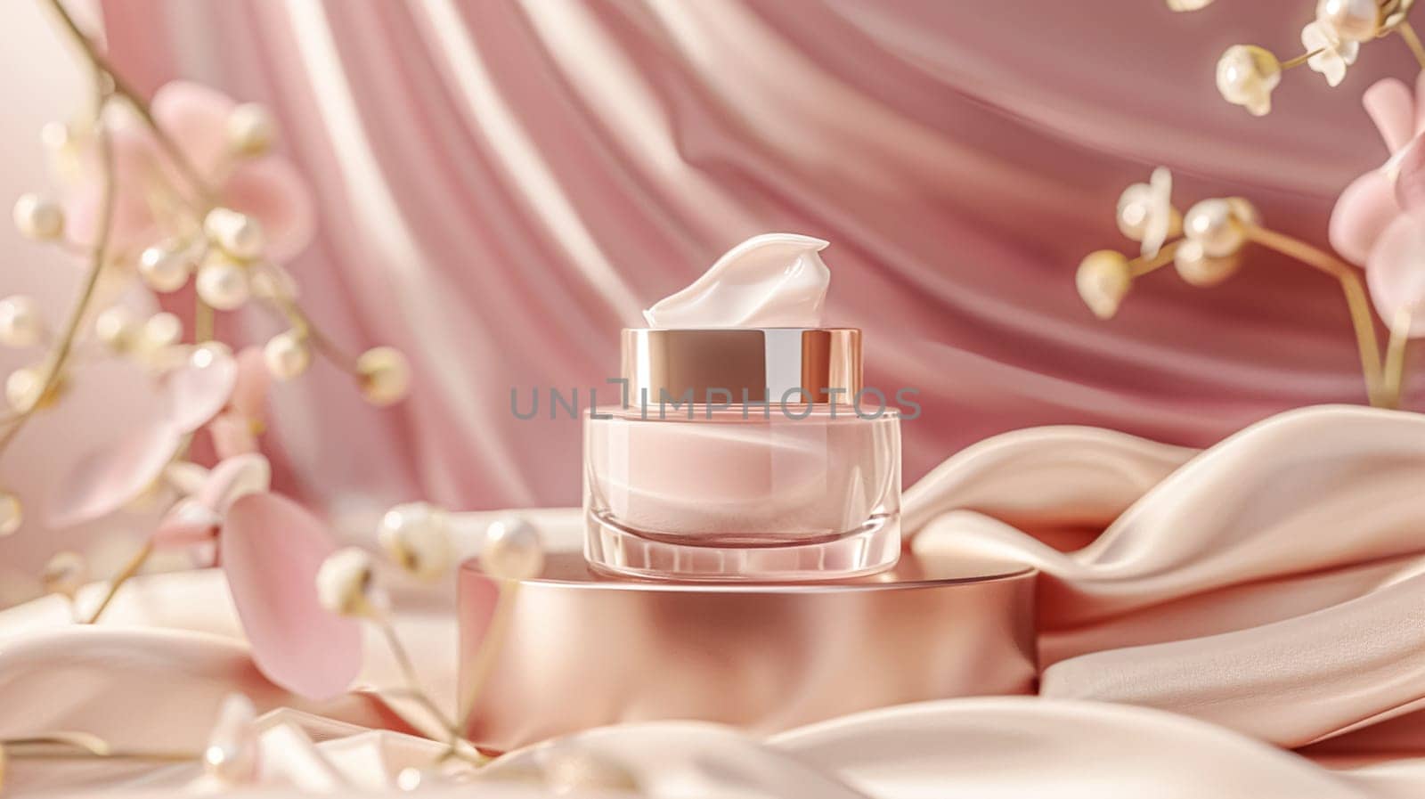 Face cream moisturiser, skincare and bodycare product on pink background, spa and organic beauty cosmetics for natural skin care routine
