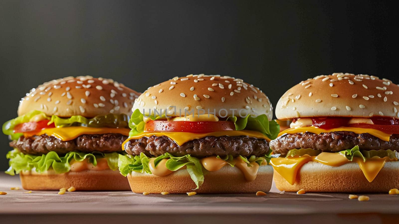 Perfect burgers, fast food chain commercial concept
