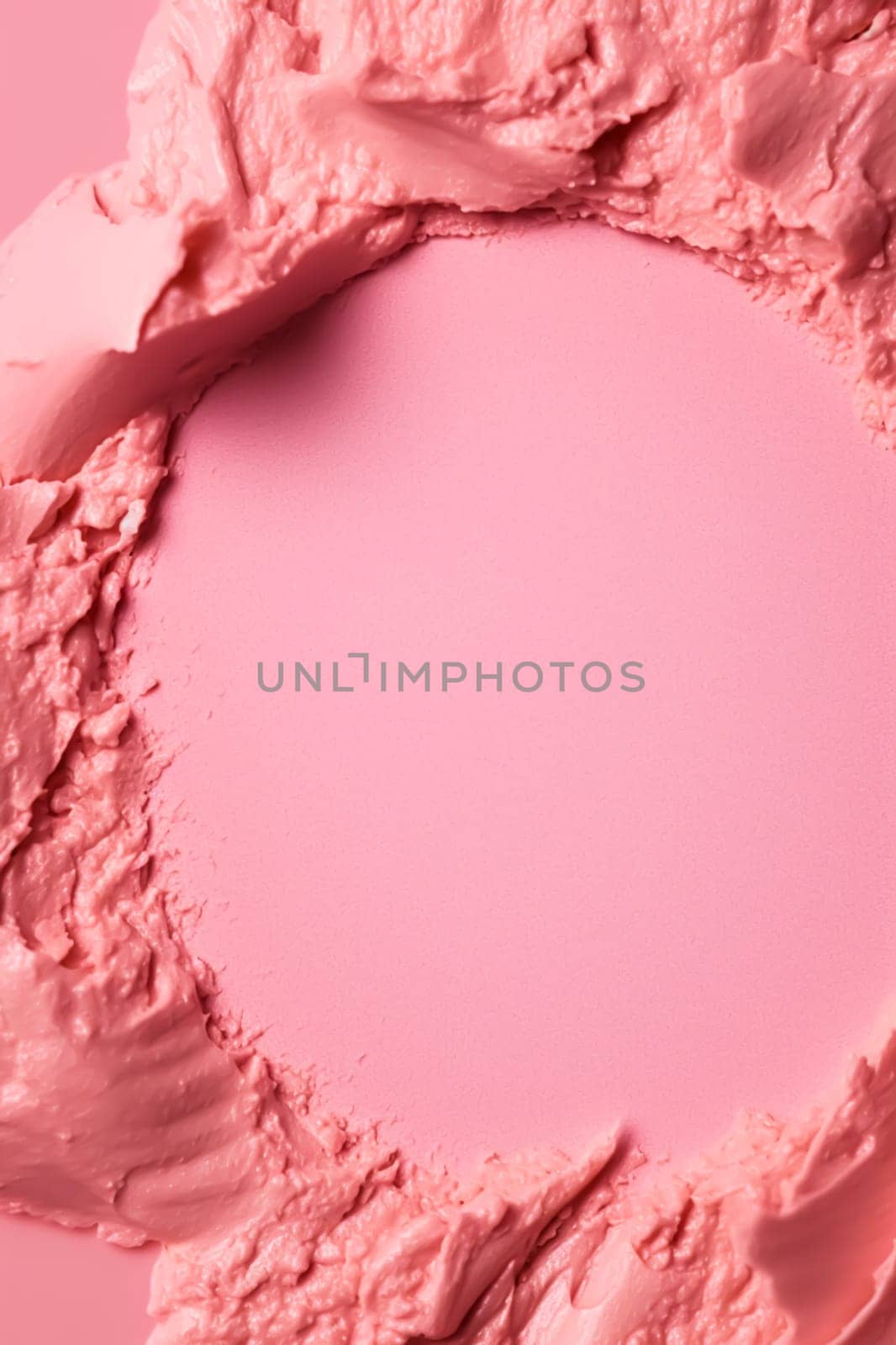 Beauty pink make-up powder product texture as abstract makeup cosmetic background, crushed cosmetics, post-processed, generative ai