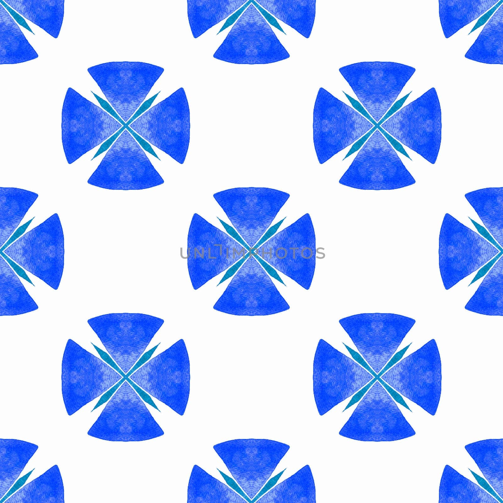 Hand drawn green mosaic seamless border. Blue charming boho chic summer design. Textile ready fascinating print, swimwear fabric, wallpaper, wrapping. Mosaic seamless pattern.