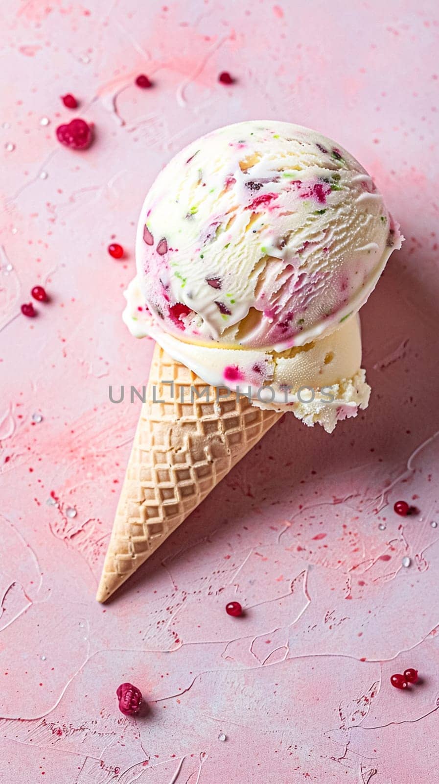 Ice cream colourful summer treat, sweet dessert in summertime, holiday food idea