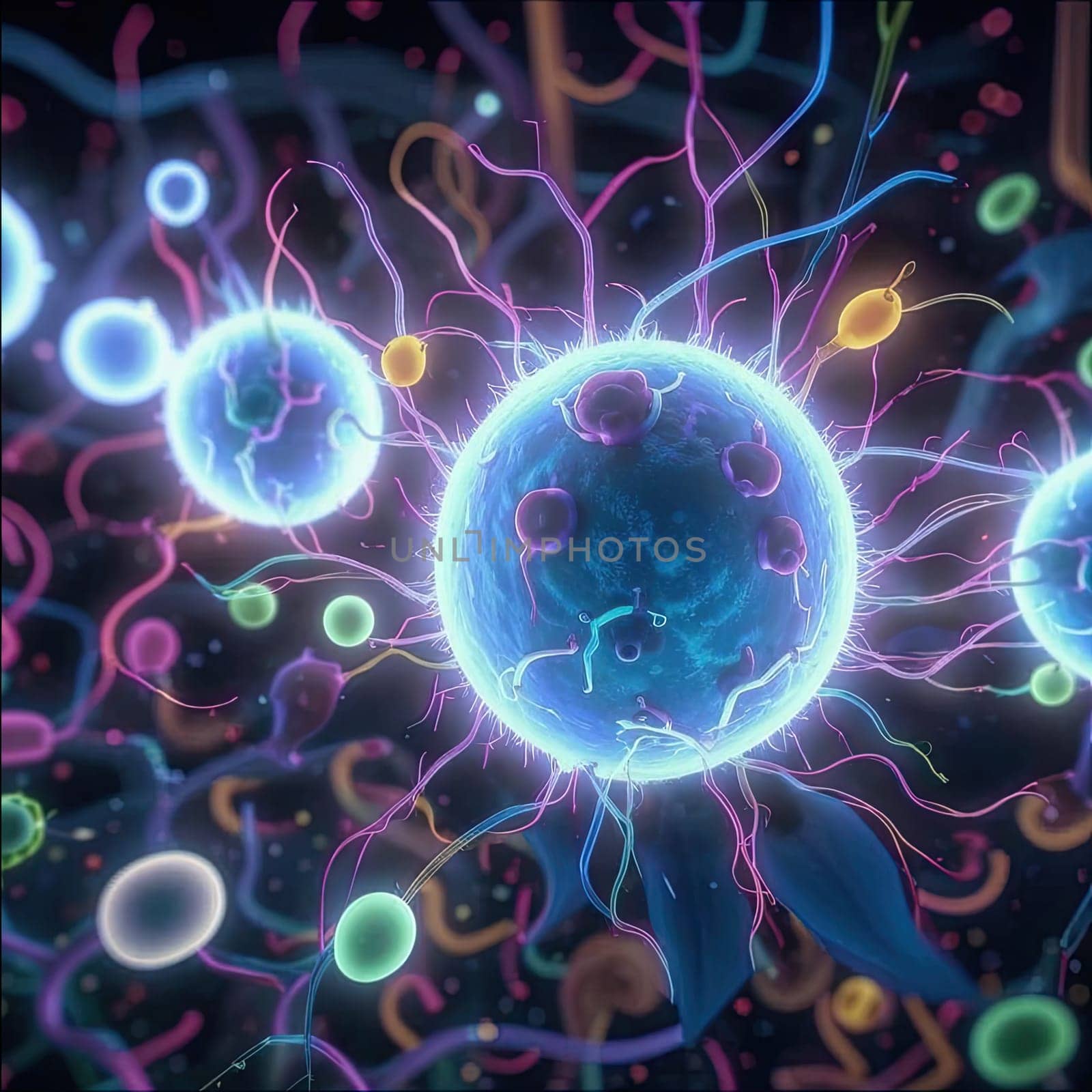 Illustration of a set of cells. Reproduction technologies. In vitro gametogenesis. This technique transforms skin cells into induced stem cells, which can then be turned into eggs and sperm.