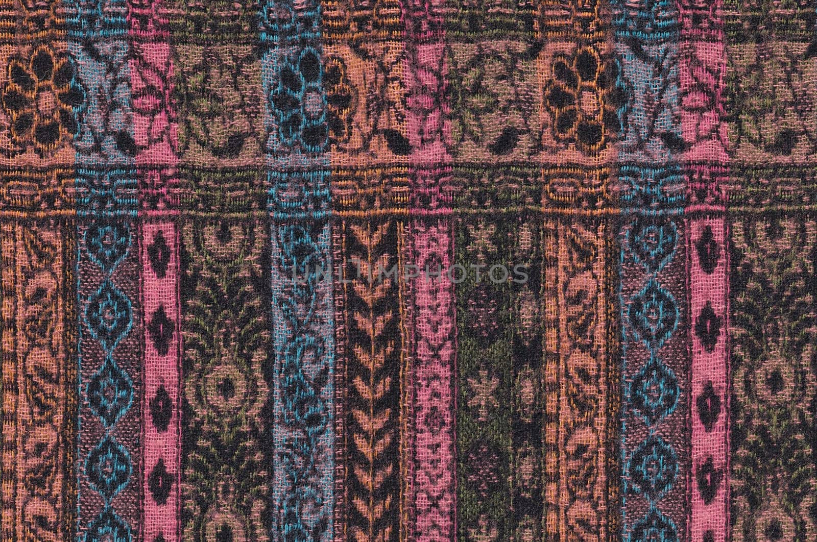 Nepalese textile background. Woven ethnic fabric